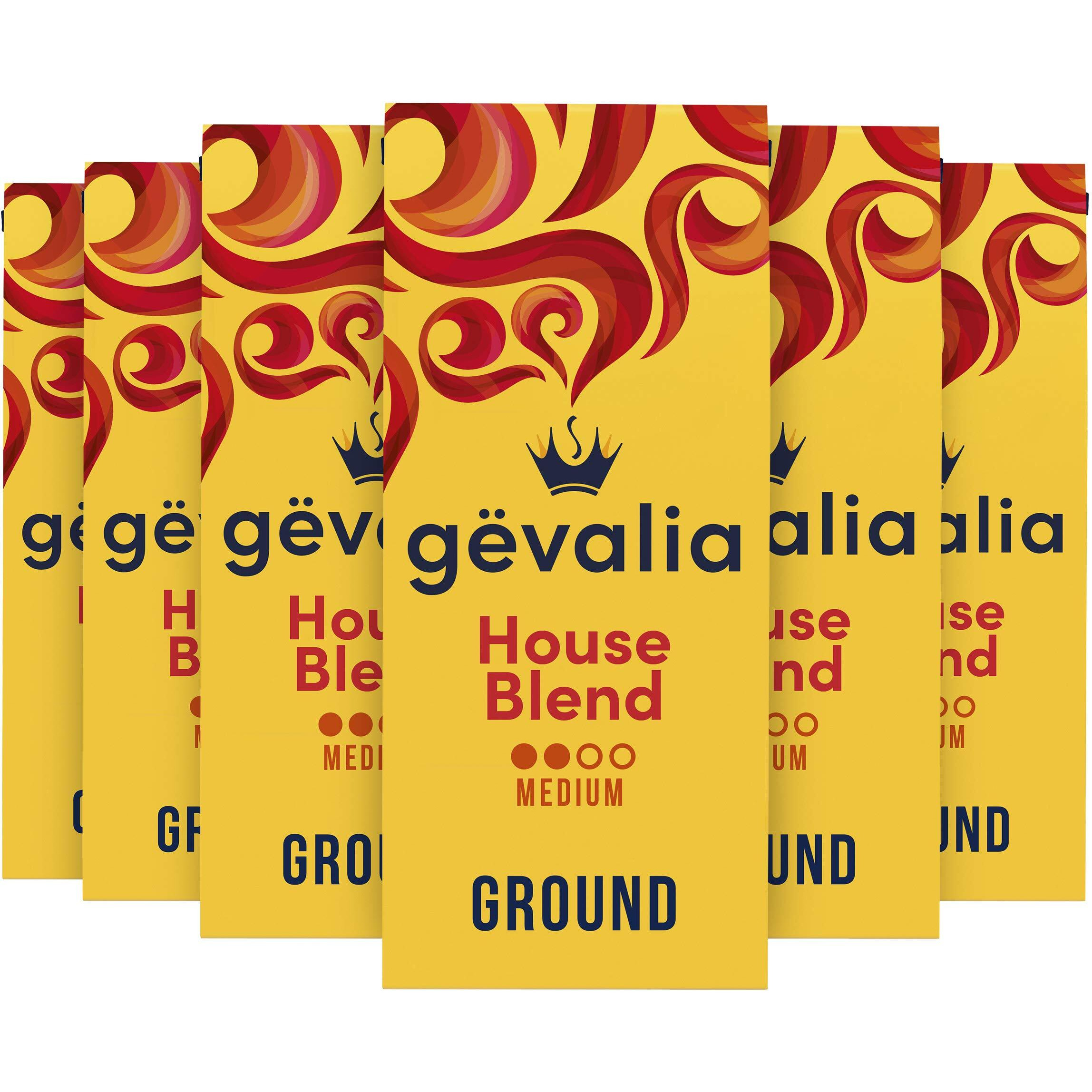 Gevalia House Blend Medium Roast Ground Coffee (12 Oz Bags, Pack Of 6)