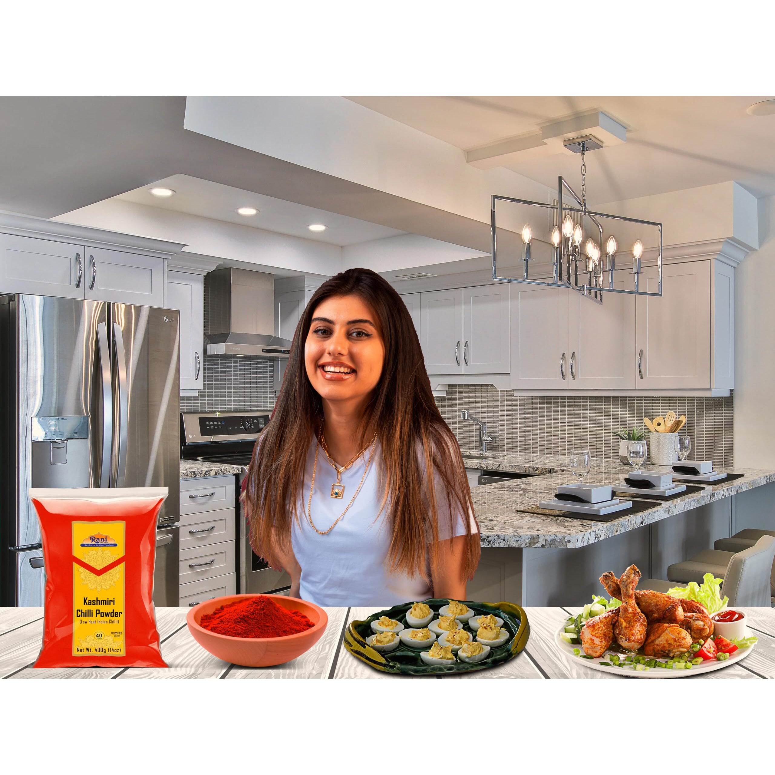 Rani Kashmiri Chilli Powder (Deggi Mirch, Low Heat) Ground Indian Spice 14Oz (400G) ~ All Natural, Salt-Free | Kosher | Vegan | No Colors | Gluten Friendly | Perfect For Deviled Eggs & Other Low Heat Dishes