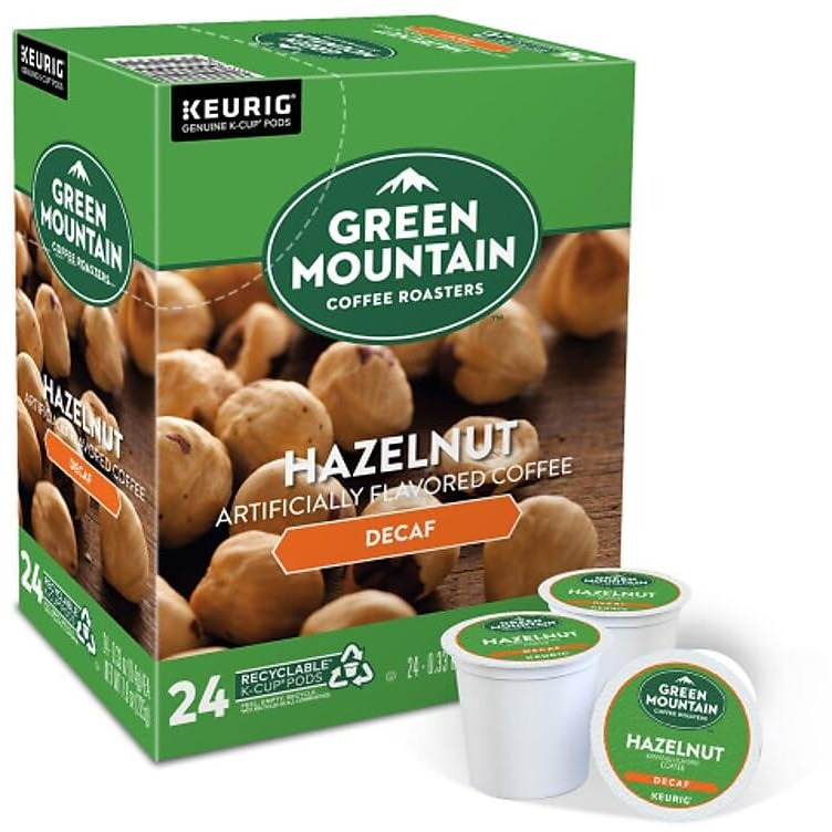 Green Mountain Coffee Hazelnut Decaf, Light Roasted, K-Cup Portion Pack For Keurig K-Cup Brewers, 24-Count
