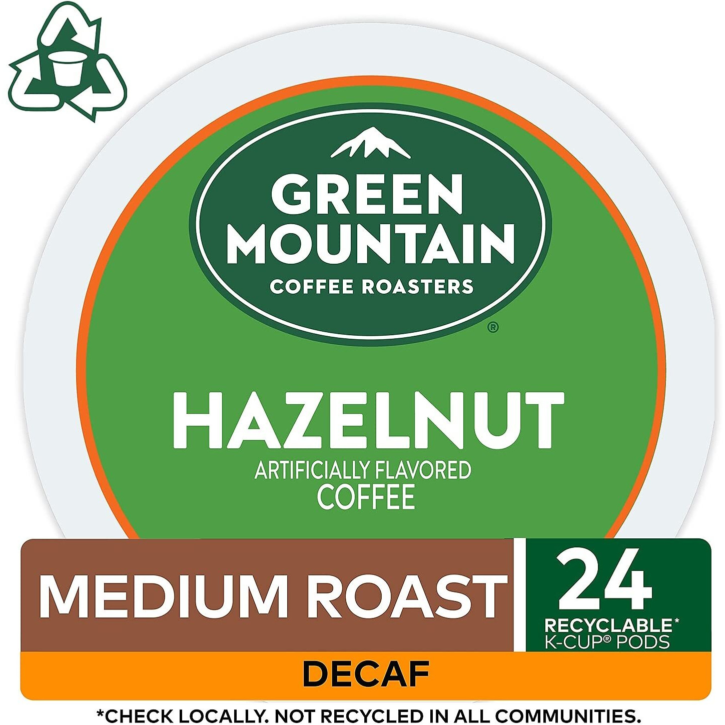 Green Mountain Coffee Hazelnut Decaf, Light Roasted, K-Cup Portion Pack For Keurig K-Cup Brewers, 24-Count
