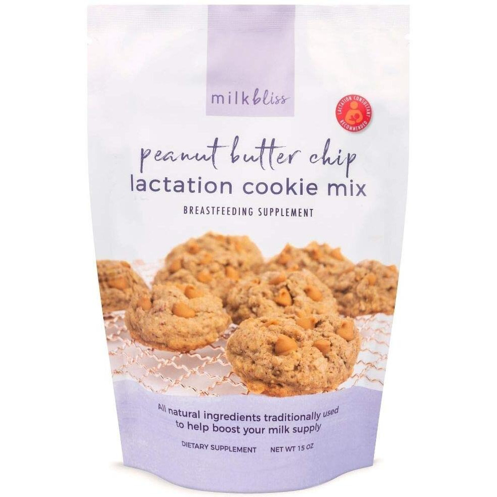 Milkbliss Lactation Cookies Mix- Oatmeal Peanut Butter Chip Breastfeeding Cookie Supplement Support For Breast Milk Increase- 15Oz