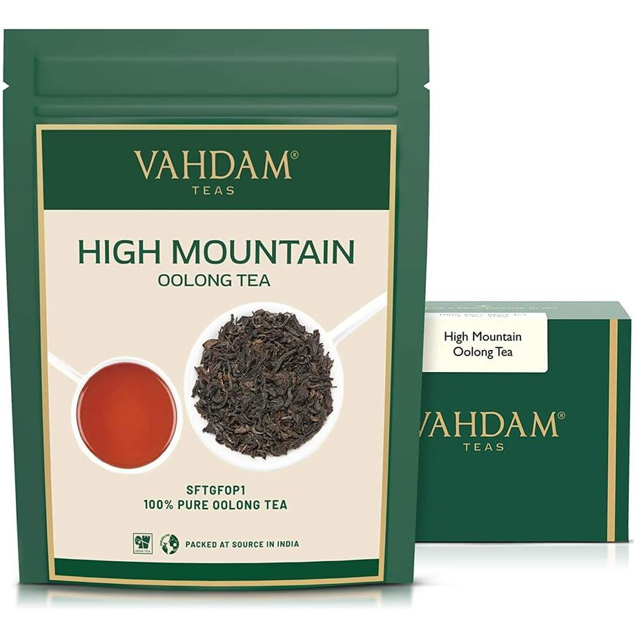 Vahdam, High Mountain Oolong Tea Leaves From Himalayas (50+ Cups, 3.53Oz) Strong & Robust Oolong Tea | High Elevation Grown | Vacuum Sealed | Brew Hot, Iced, Kombucha Tea | Loose Leaf Tea