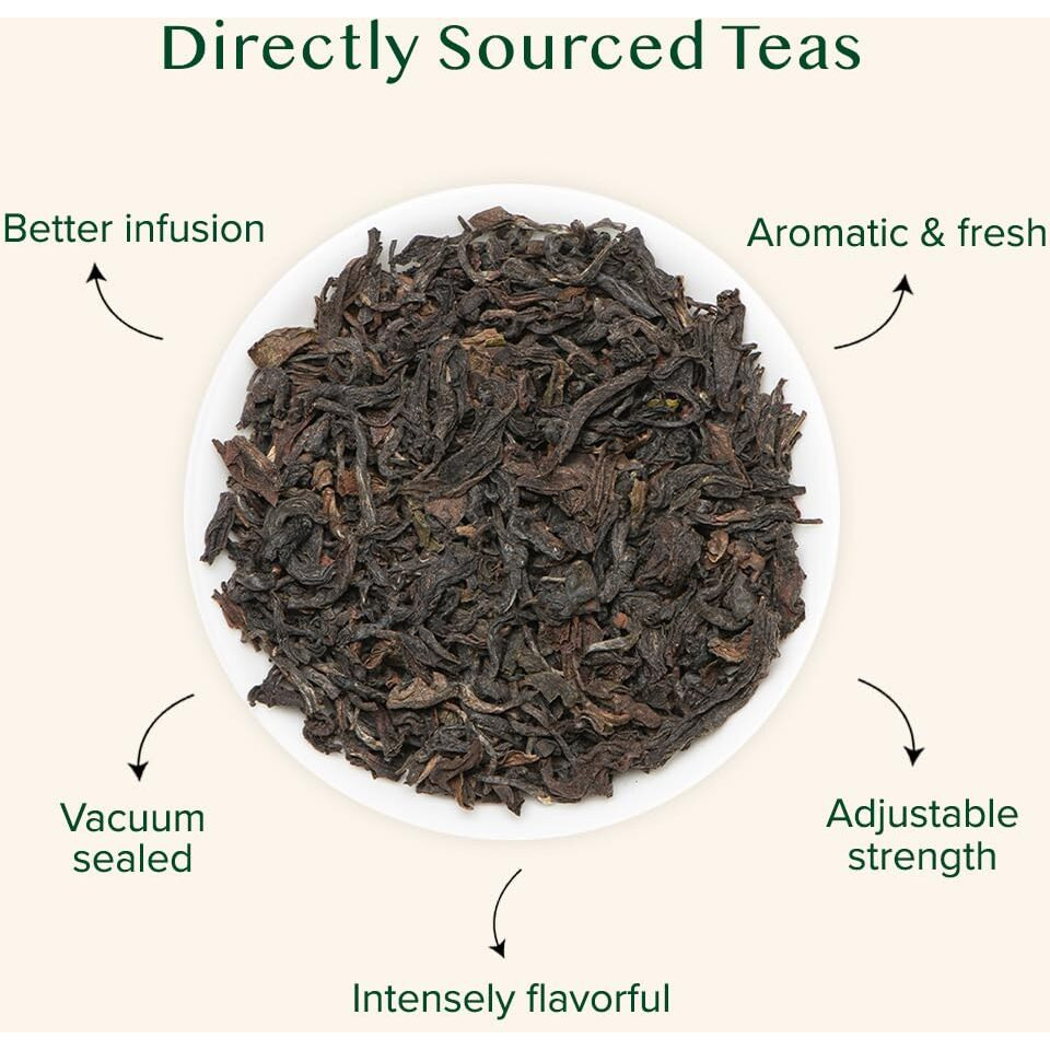 Vahdam, High Mountain Oolong Tea Leaves From Himalayas (50+ Cups, 3.53Oz) Strong & Robust Oolong Tea | High Elevation Grown | Vacuum Sealed | Brew Hot, Iced, Kombucha Tea | Loose Leaf Tea