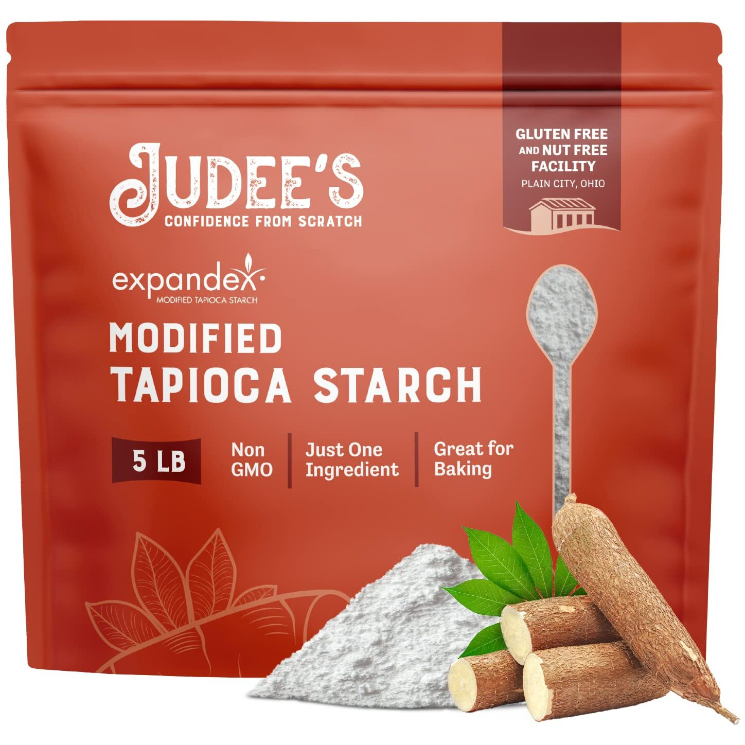 Judees Expandex Modified Tapioca Starch 5 Lb - 100% Non-Gmo, Gluten-Free & Nut-Free - Usa Packaged - Thickens And Enhances Texture - Great For Making Tortillas, Bread, And Bagels