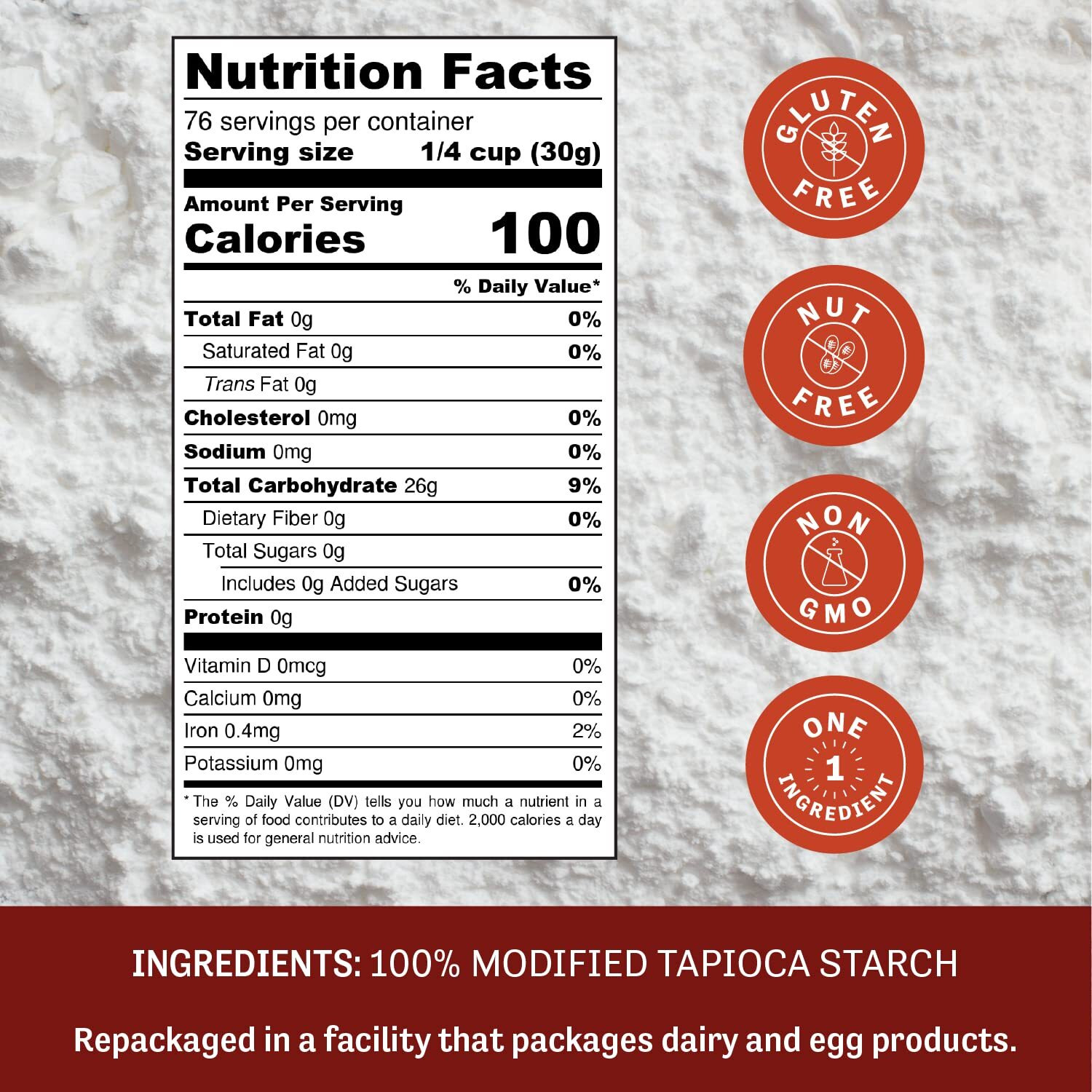 Judees Expandex Modified Tapioca Starch 5 Lb - 100% Non-Gmo, Gluten-Free & Nut-Free - Usa Packaged - Thickens And Enhances Texture - Great For Making Tortillas, Bread, And Bagels
