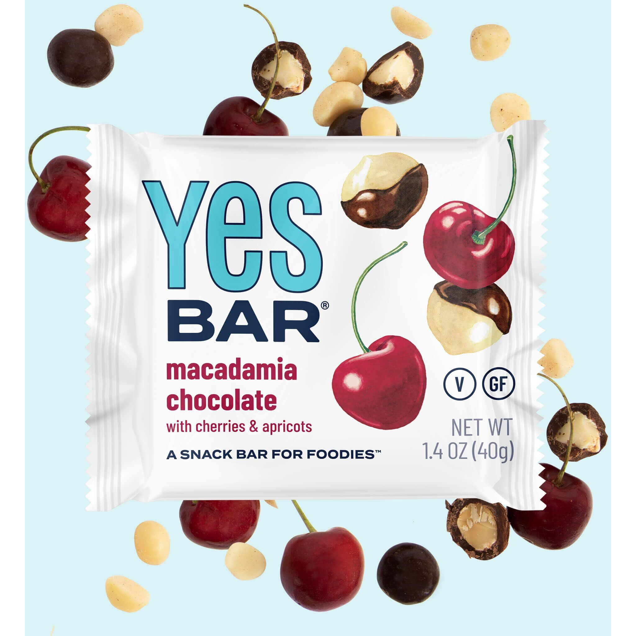 The Yes Bar - Macadamia Chocolate - Plant Based Protein, Decadent Snack Bar - Vegan, Paleo, Gluten Free, Dairy Free, Low Sugar, Healthy Snack, Breakfast, Low Carb, Keto Friendly (24 Count)