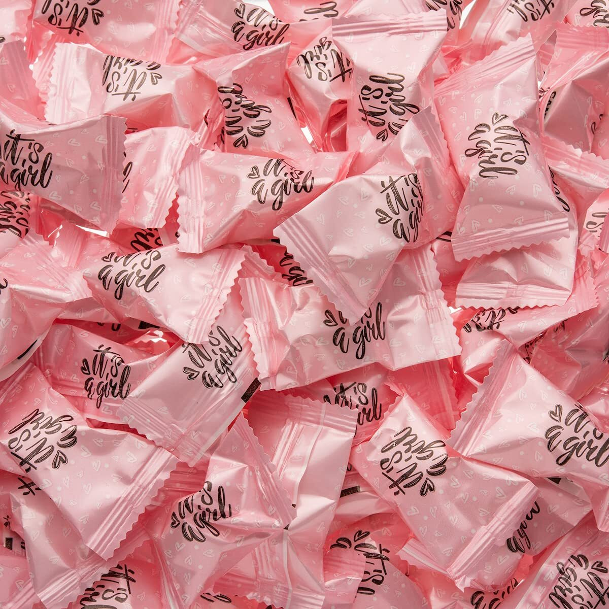 Candy Envy - It's A Girl Buttermints - 13 Oz. Bag - Approximately 100 Individually Wrapped Mints - Baby Shower Party Favor Candy