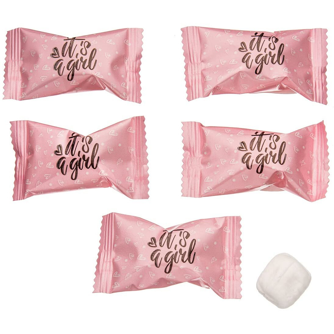 Candy Envy - It's A Girl Buttermints - 13 Oz. Bag - Approximately 100 Individually Wrapped Mints - Baby Shower Party Favor Candy
