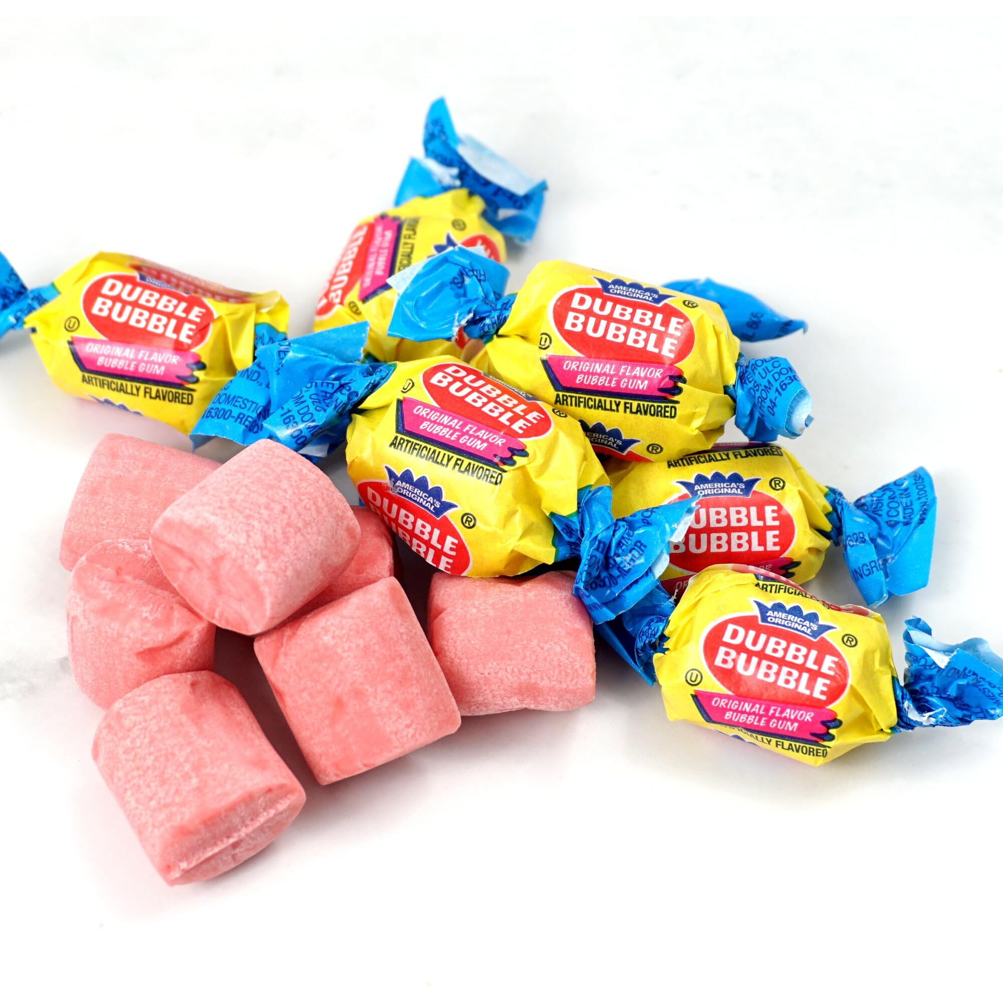 Dubble Bubble Original Gum - 2 Pound Bulk Bag (Approx. 140 Pieces) - Individually Wrapped Gum - The Hampton Popcorn & Candy Company (Original - Pink Gum)