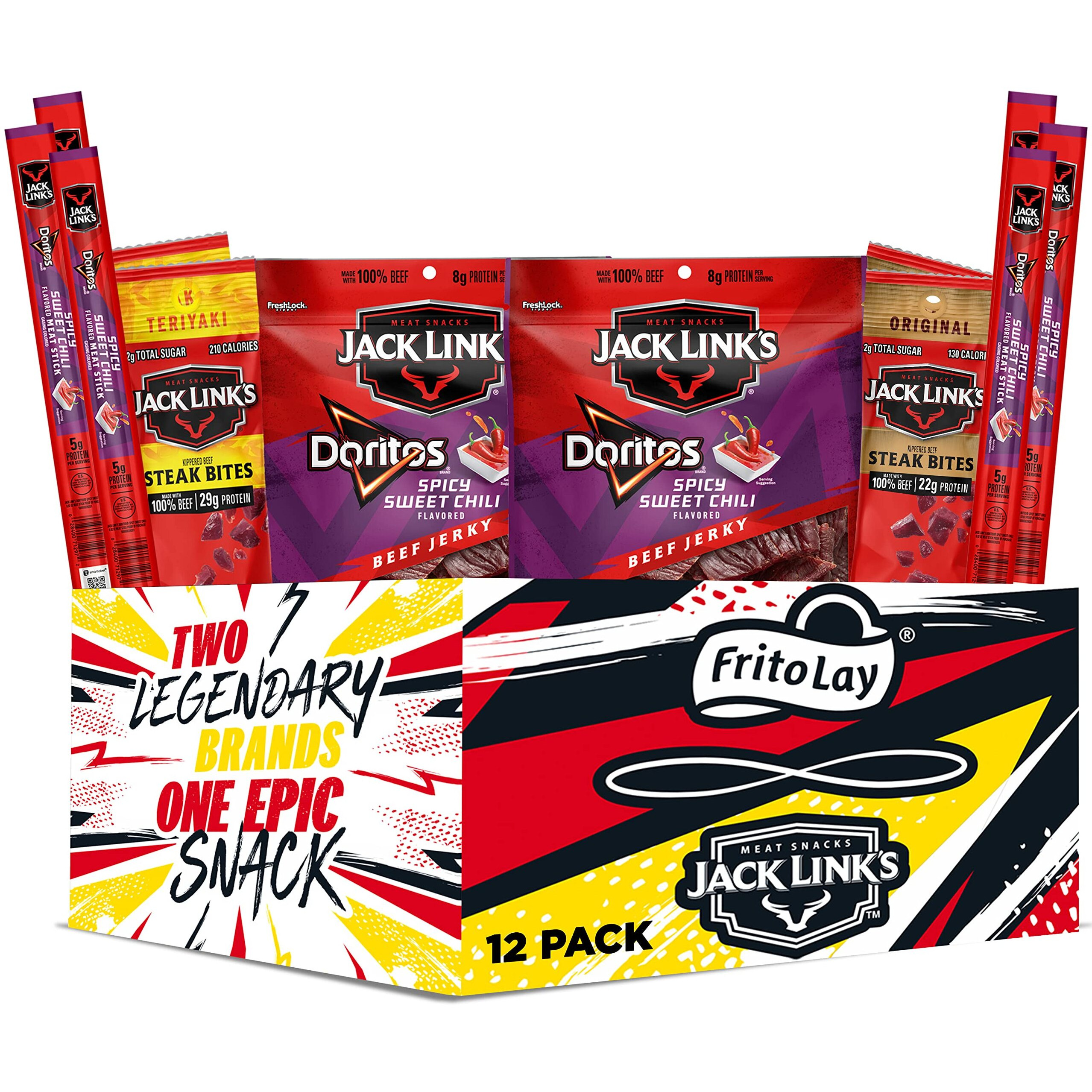 Frito Lay Jack Link's Meats Sampler Variety Pack, (Pack Of 12)