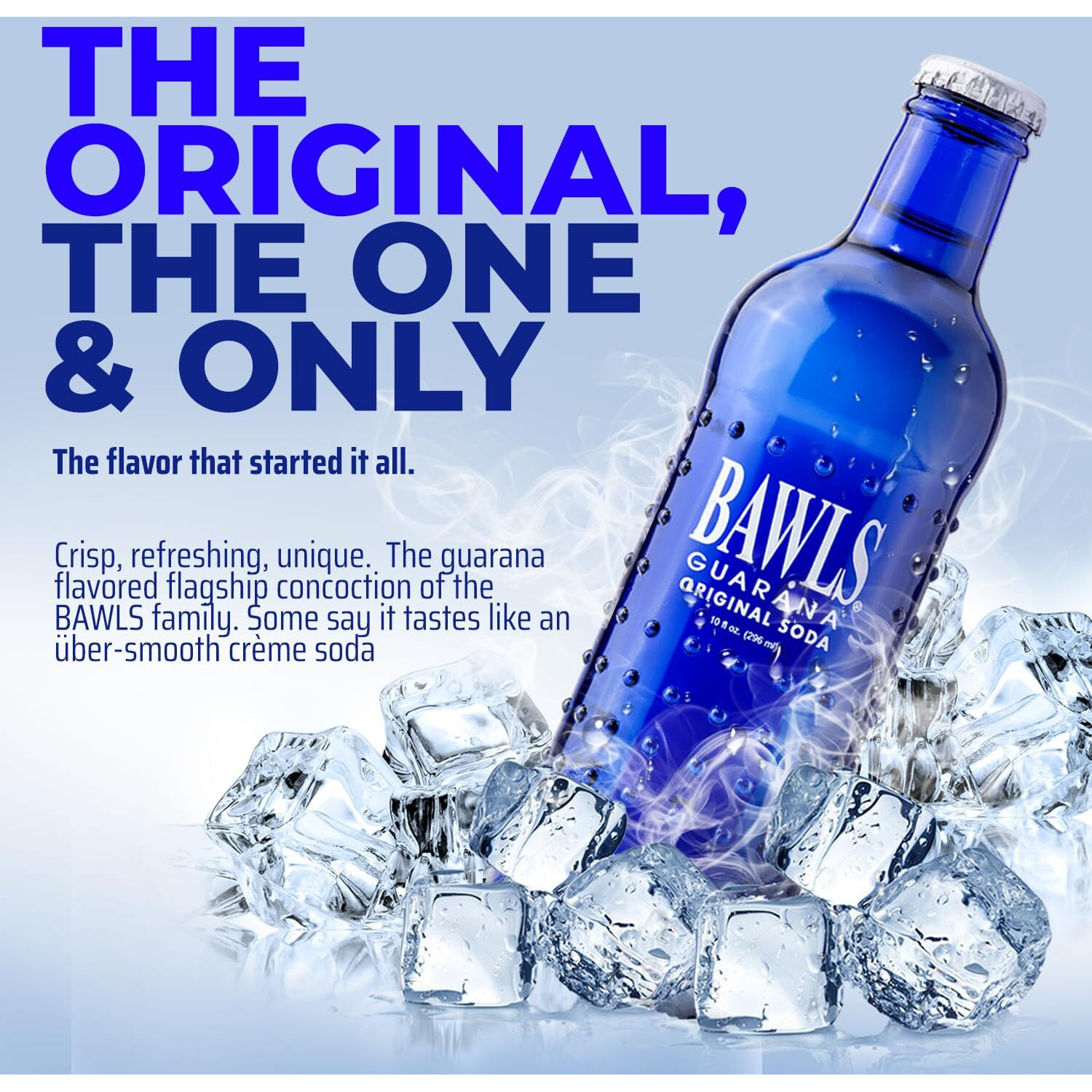 Bawls Guarana Original, Bawls Guarana Drink, Guarana Soda, Guarana Fueled Soda For Energy, High Energy Caffeinated Drink, 10Oz 24 Pack Glass Bottles