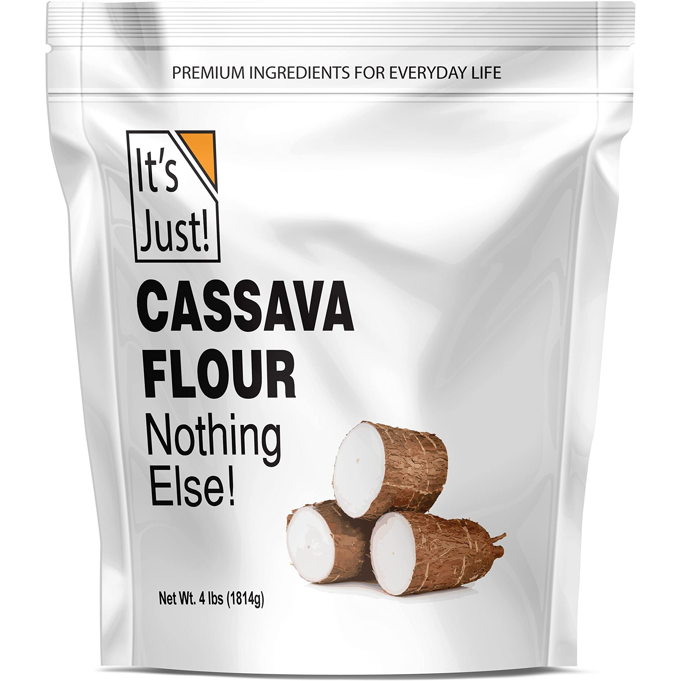 It's Just - Cassava Flour, 4Lb, Made From Real Yucca Root, Non-Gmo, Gluten Free Baking, Tapioca Substitute