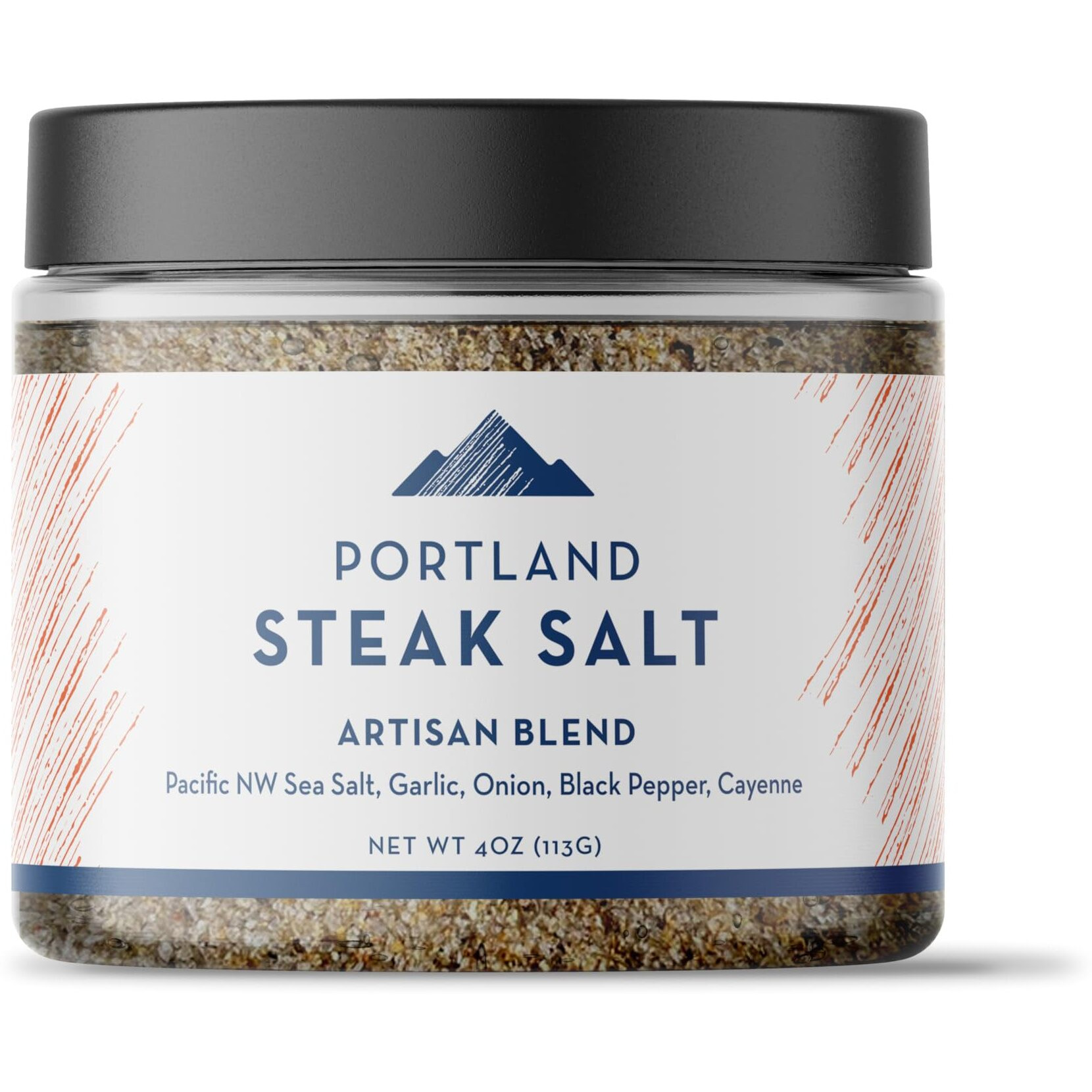 Portland Salt Co. Steak Salt & Spice Blend - Spg Seasoning - Savory Mix Of Sea Salt, Pepper & Garlic - Signature All-Purpose Gourmet Rub - Non-Gmo, 4 Oz (Pack Of 1)