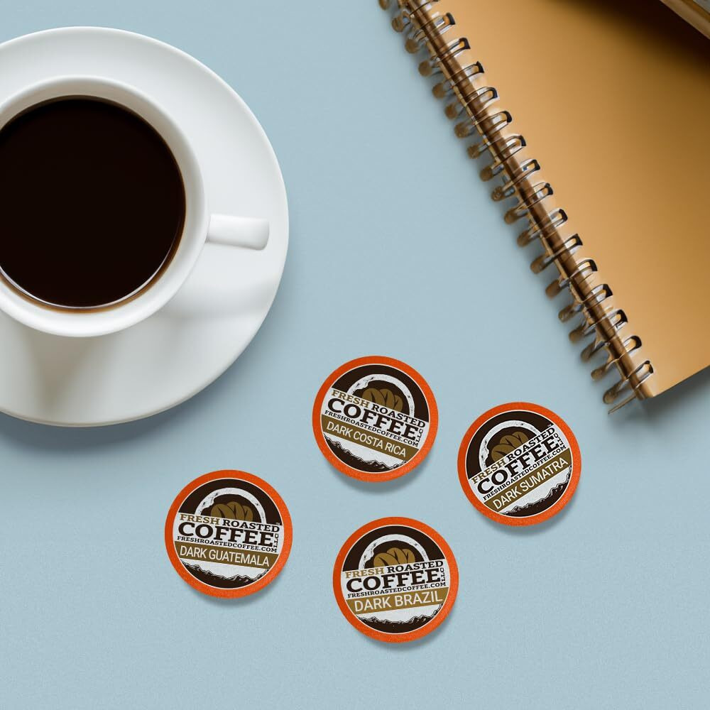 Fresh Roasted Coffee, Dark Roast Variety Pack, K-Cup Compatible, 96 Pods