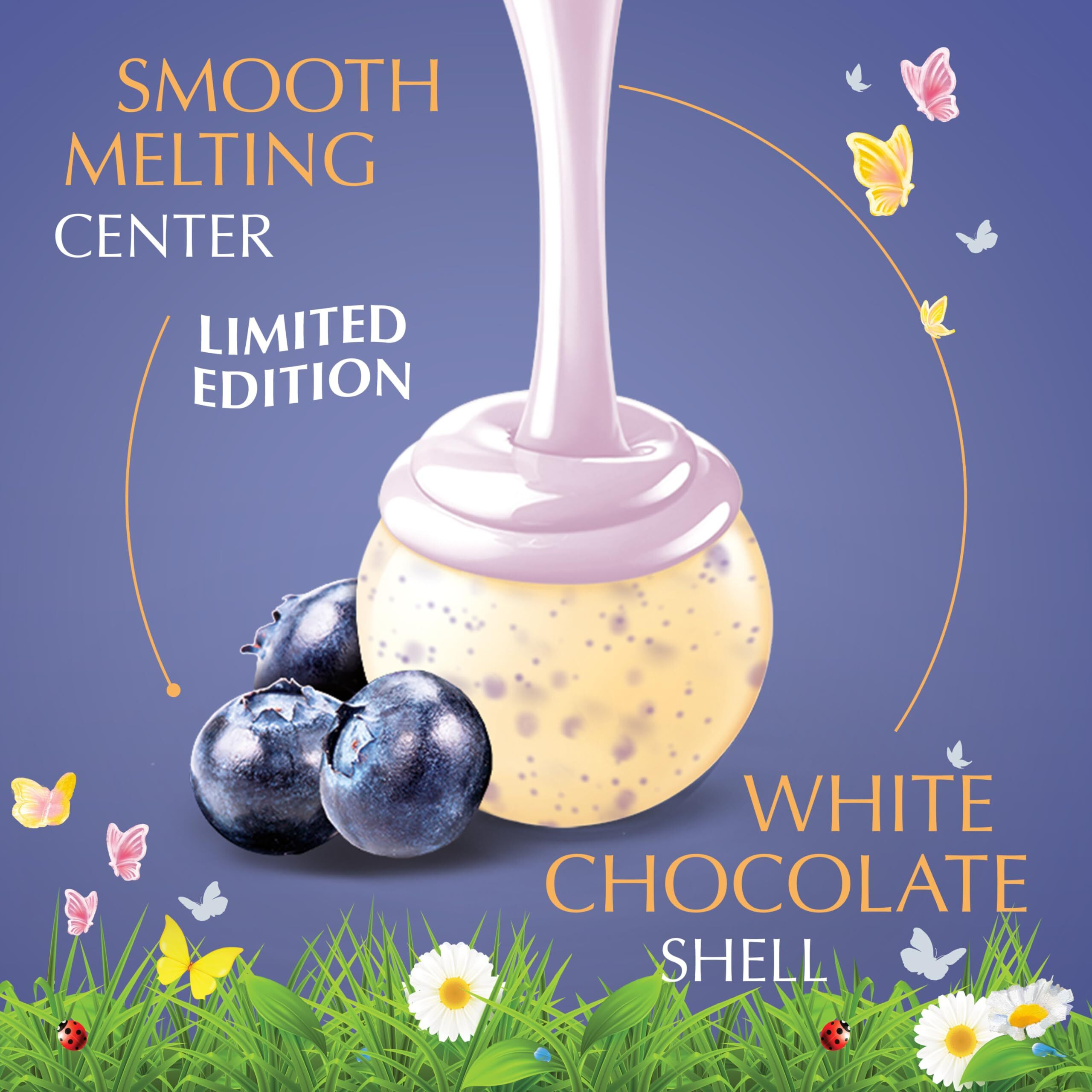 Lindt Lindor Blueberries & Cream White Chocolate Candy Truffles, White Chocolate Candy With Blueberries And Cream Truffle Filling, 8.5 Oz. Bag