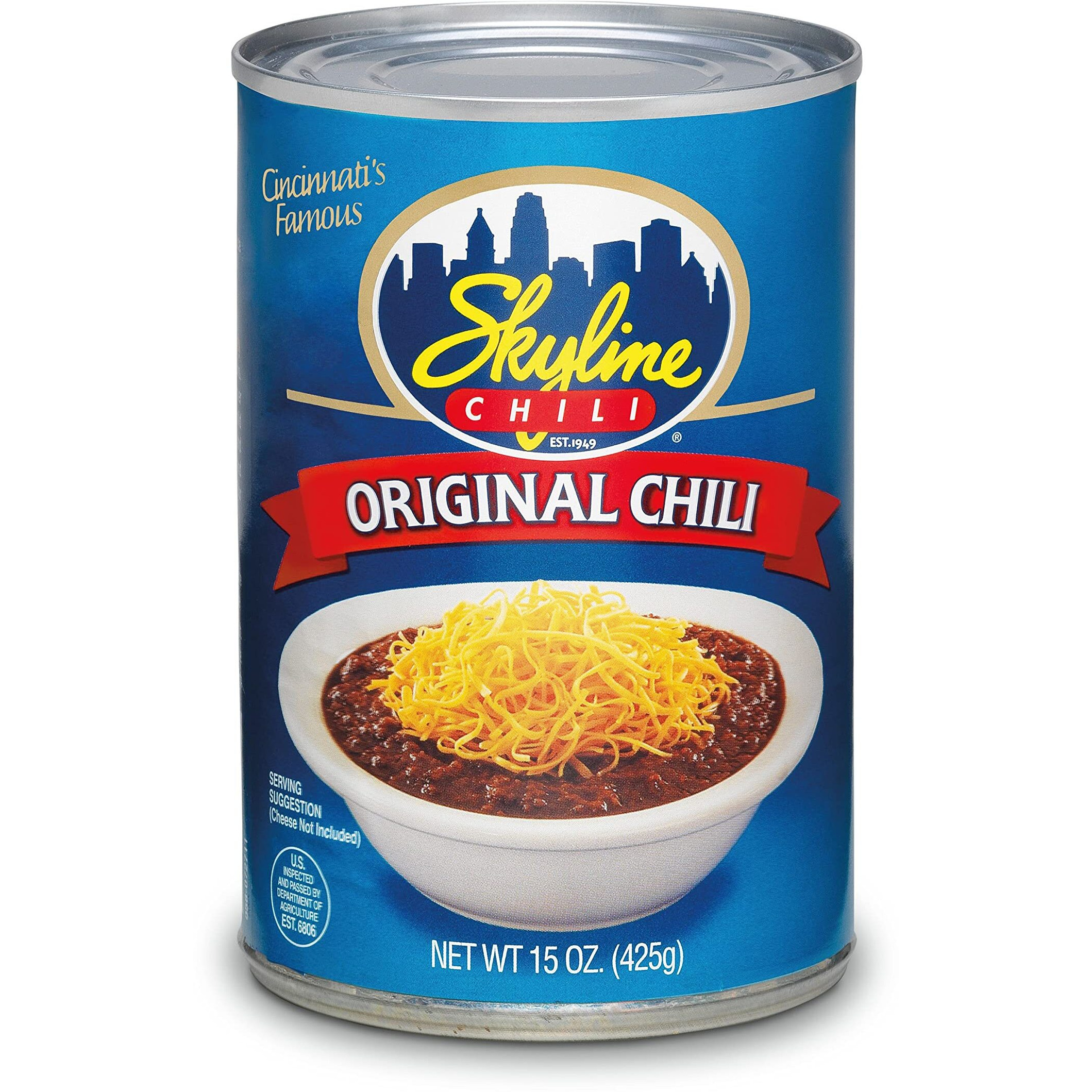 Skyline Chili, Classic Cincinnati Recipe, Made With Beef, 23G Protein, 15 Oz Can, Pack Of 8
