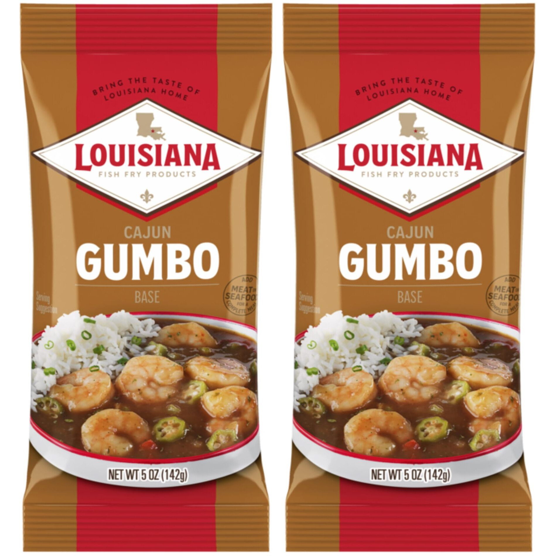 Louisiana Fish Fry Gumbo Base 5 Oz. (Pack Of 2) - Authentic Cajun Flavor In A Delicious Gumbo Base - Just Add Your Choice Of Meat And Or Seafood