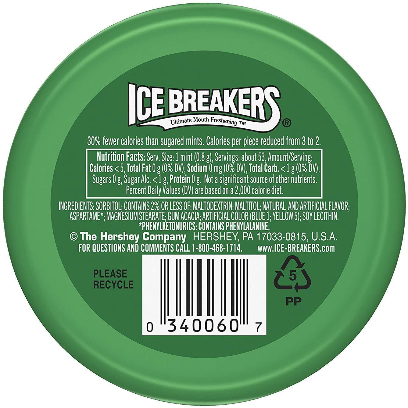 Ice Breakers Spearmint Mints, 1.5-Ounce Pucks (Pack Of 16)