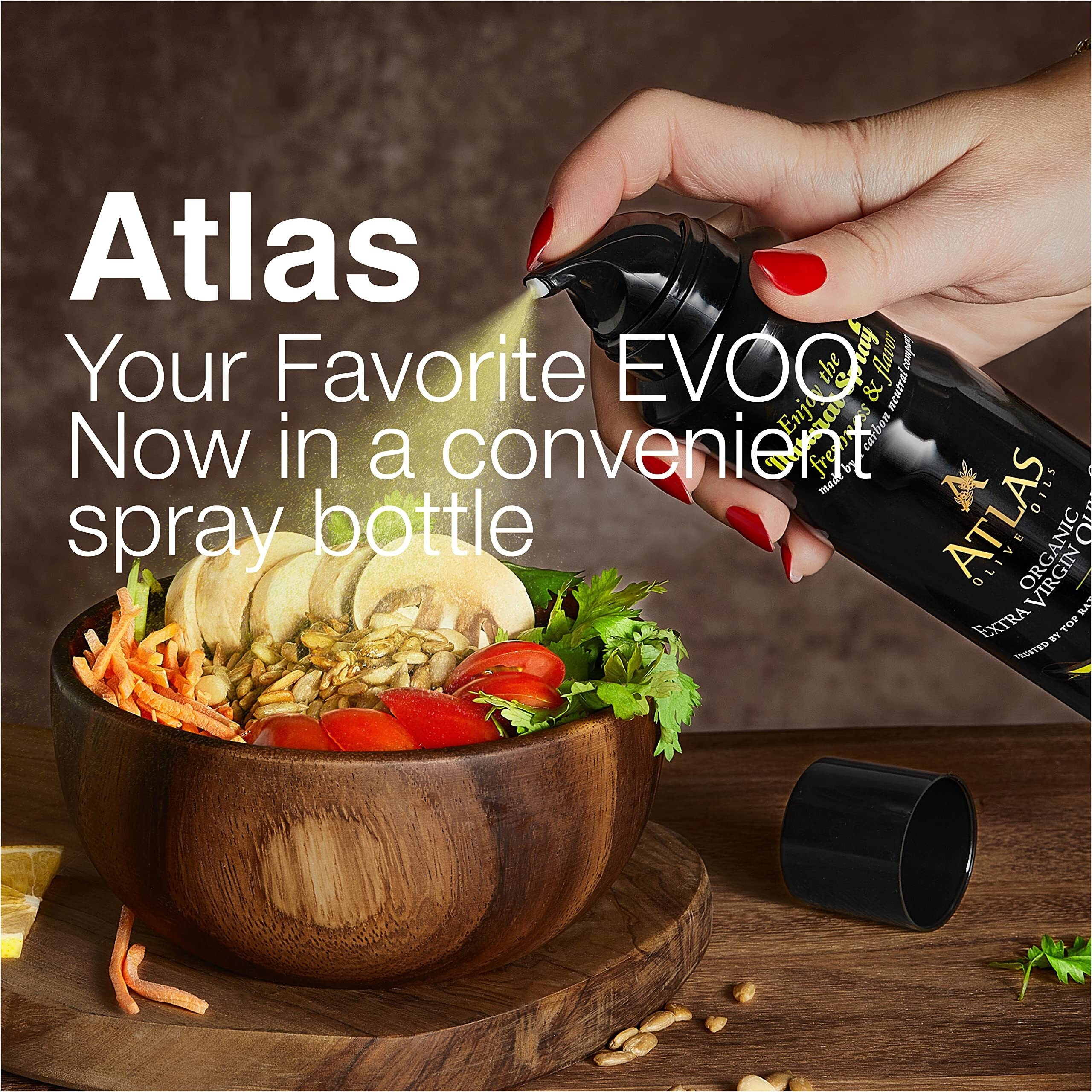 Organic Extra Virgin Olive Oil Spray, Polyphenol Rich Moroccan Oil, Cooking Spray Non Stick, Cold Pressed Evoo Oil, Hydroxytyrosol Keto Olive Oil, 5.4 Fl Oz. Bottle