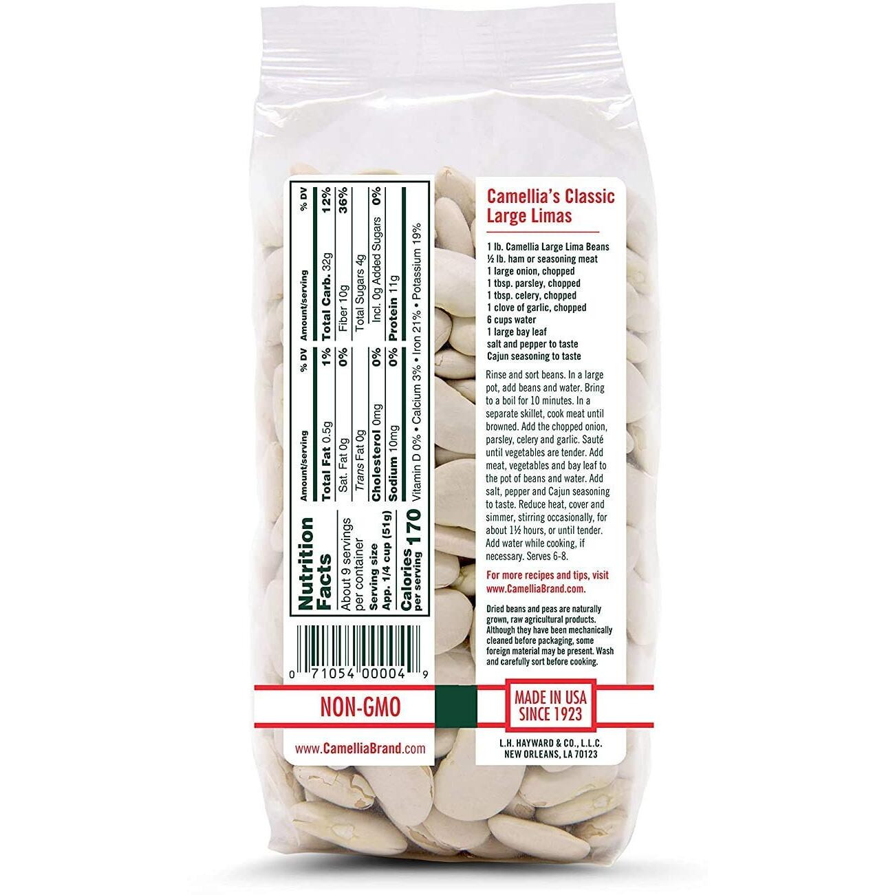 Camellia Brand Dried Large Lima Beans, 1 Pound (2 Pack)