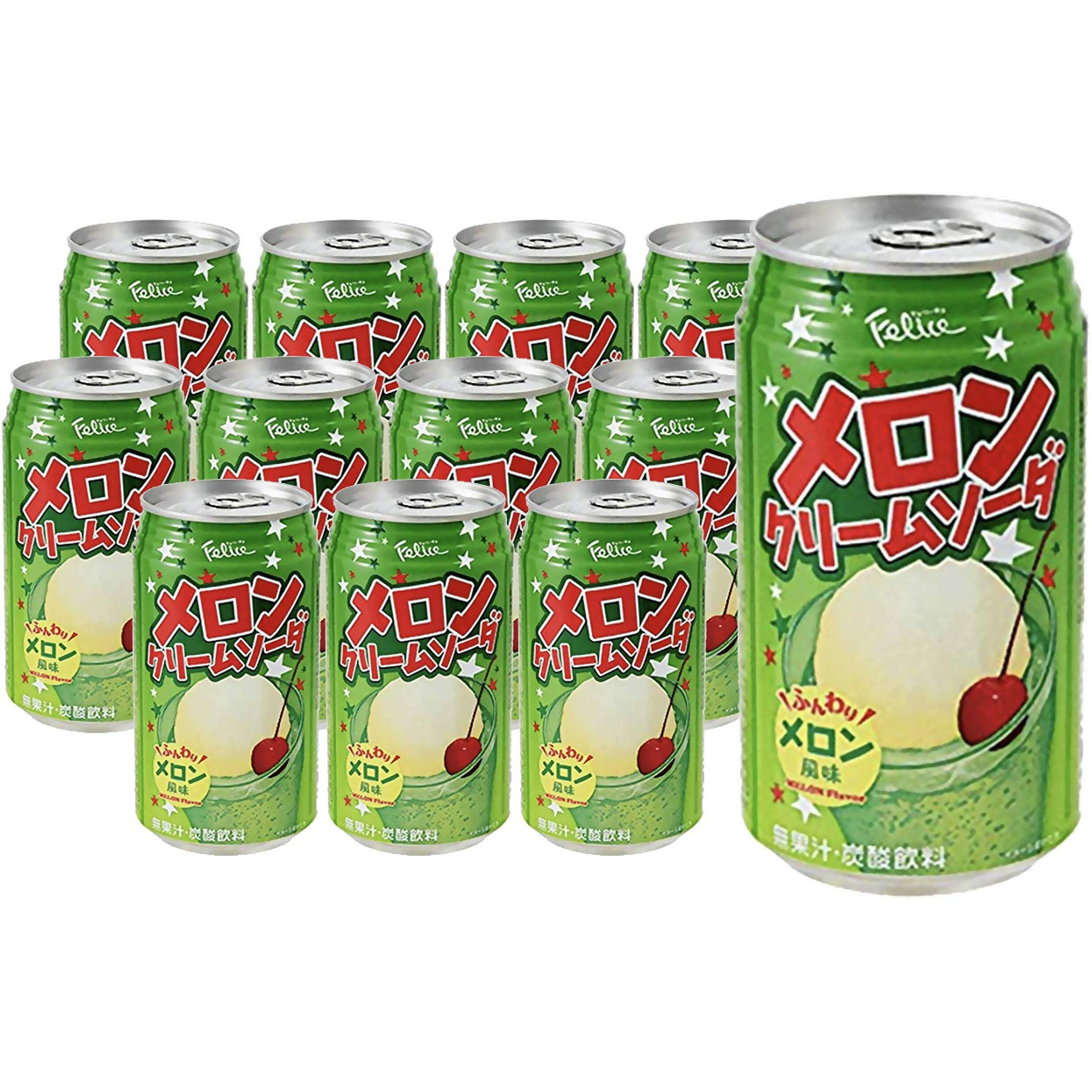 Felice Melon Cream Soda, Extremely Popular In Japan - 11.83 Fl Oz | Pack Of 12