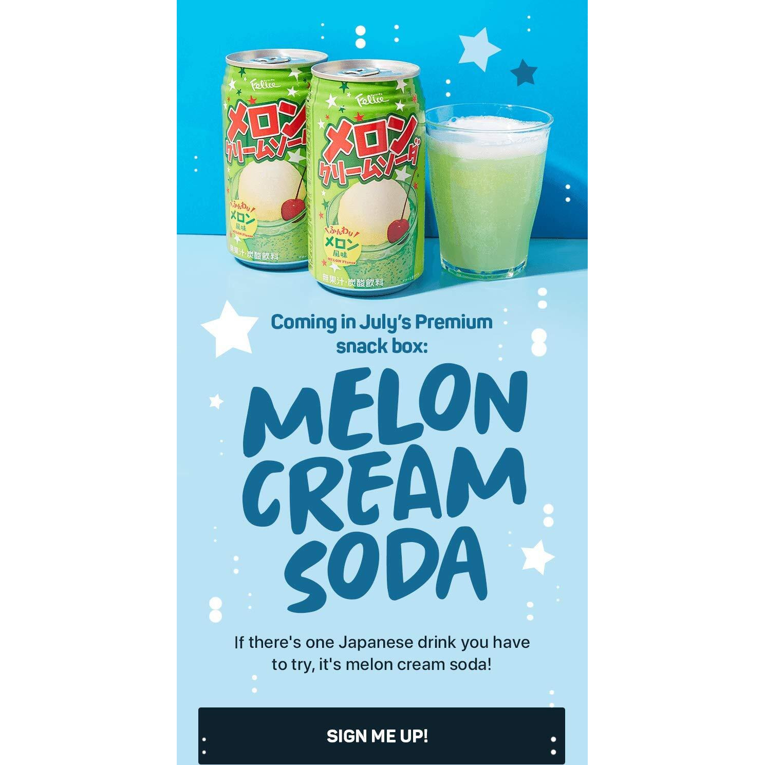 Felice Melon Cream Soda, Extremely Popular In Japan - 11.83 Fl Oz | Pack Of 12