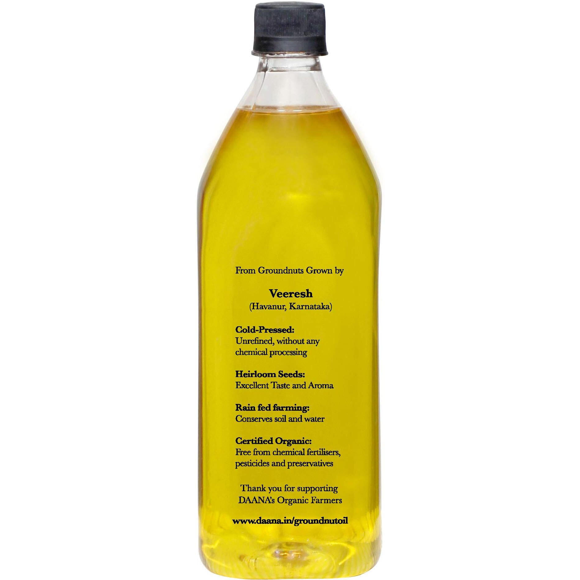 Daana Peanut Oil Certified Usda Organic, Extra Virgin, Cold Pressed (34 Fl Oz)