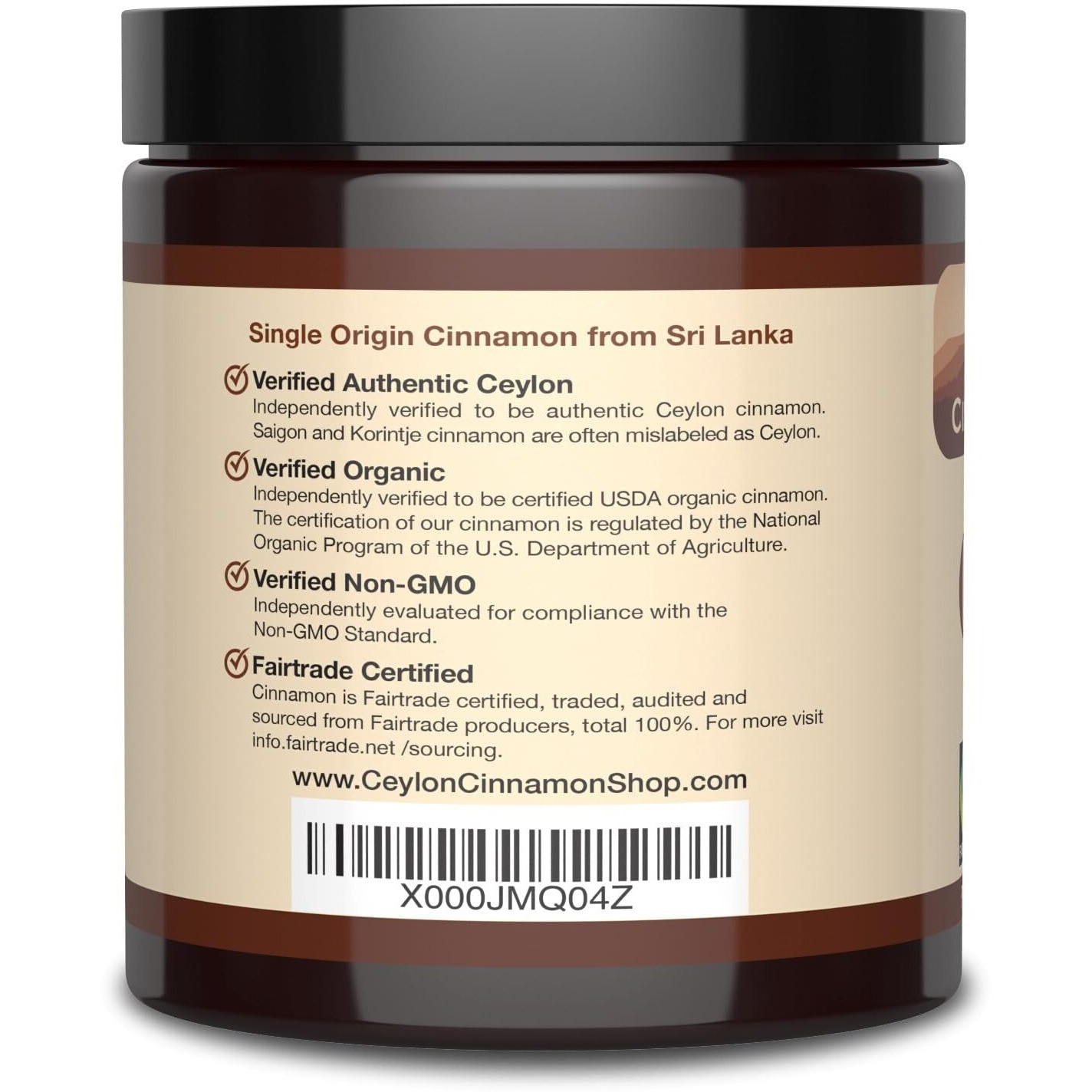 Ceylon Cinnamon Shop Organic Ceylon Cinnamon (100% Certified) Powder, 8 Ounces