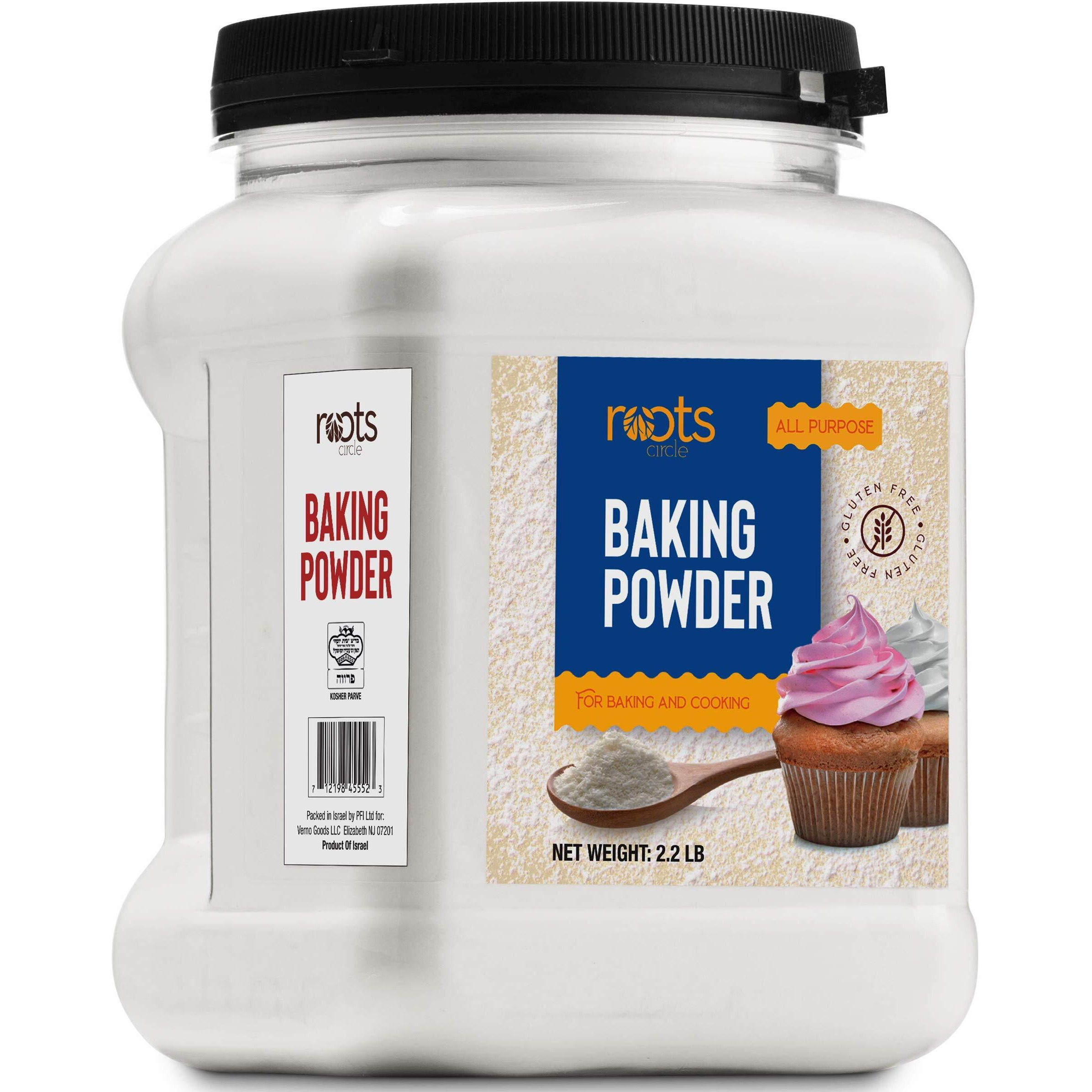 Roots Circle Baking Powder | Gluten-Free All-Purpose Leavening Agent For Cooking And Baked Goods, Desserts, Breads, & Cake | Vegan & Kosher-Safe | 2Lb [35Oz] Airtight Bulk Container