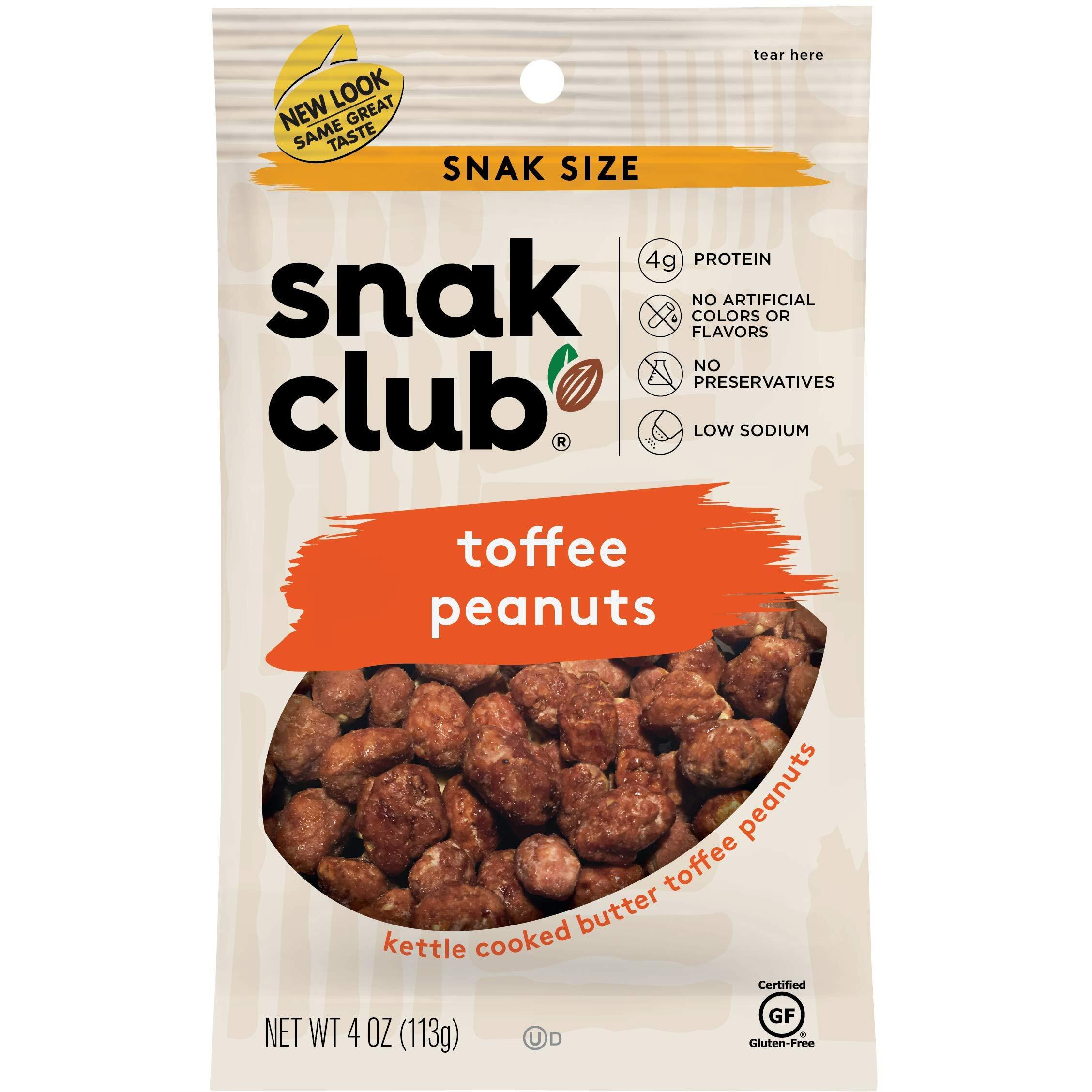 Snak Club Toffee Peanuts, 4 Ounce (Pack Of 12)