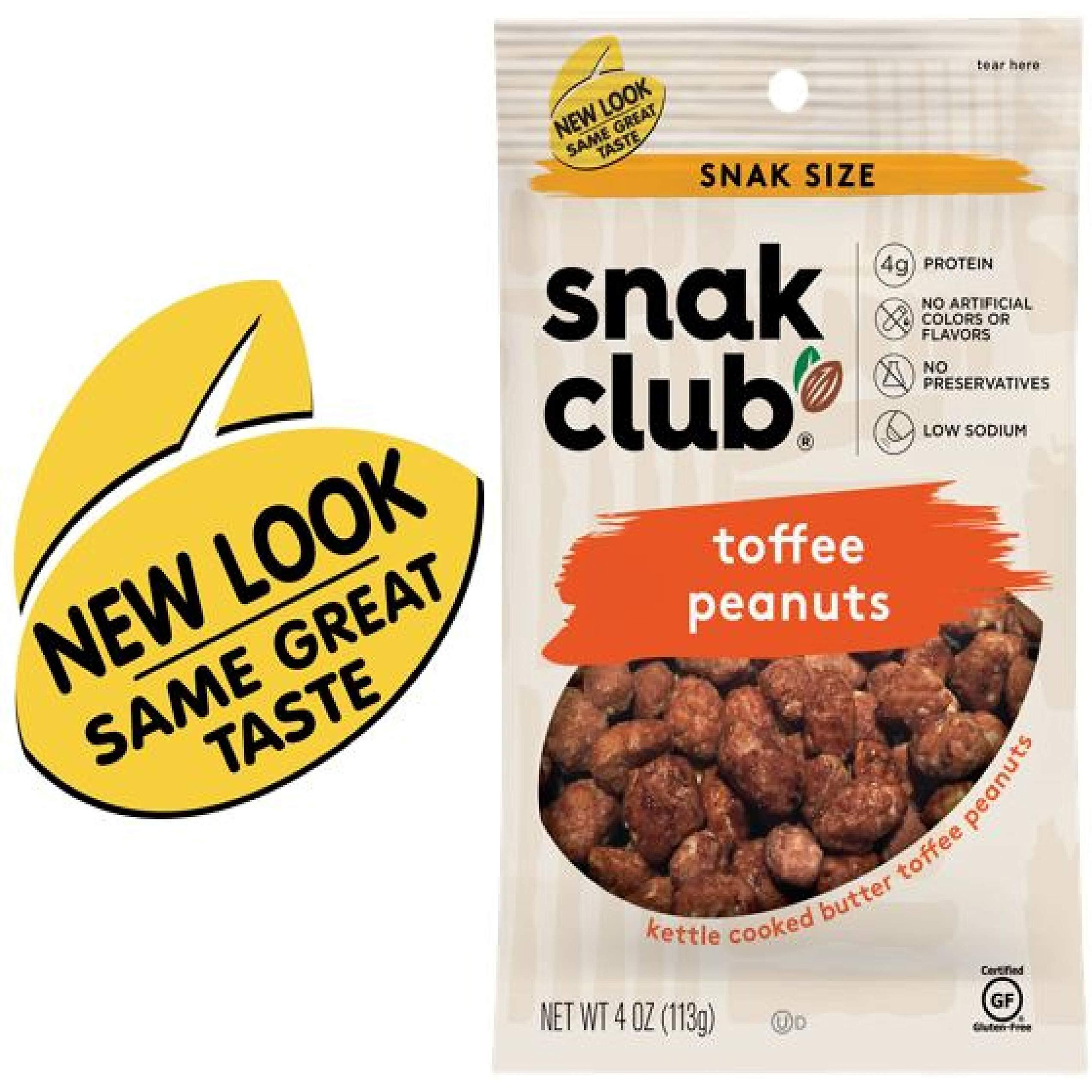 Snak Club Toffee Peanuts, 4 Ounce (Pack Of 12)