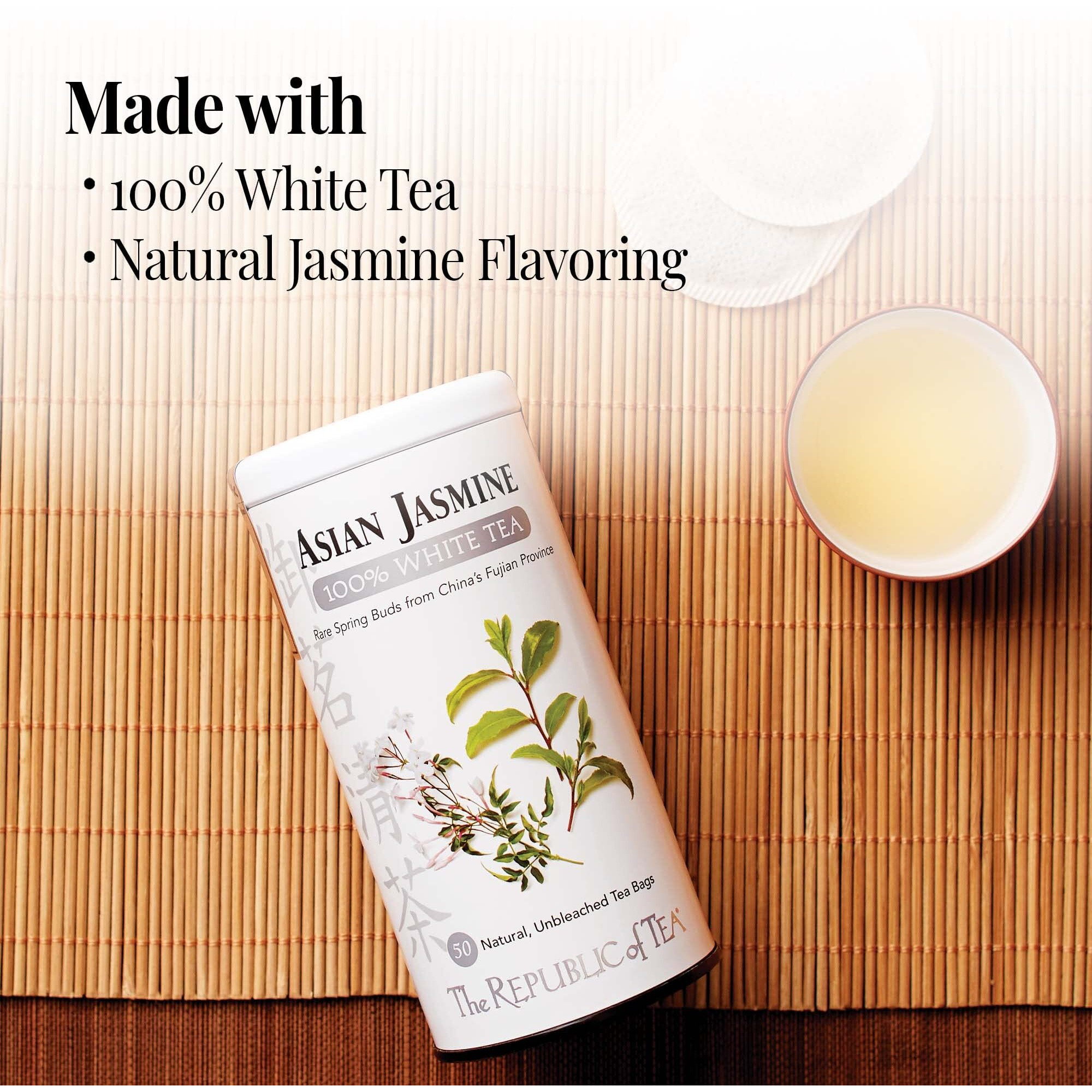 The Republic Of Tea Asian Jasmine White Tea, 50-Count