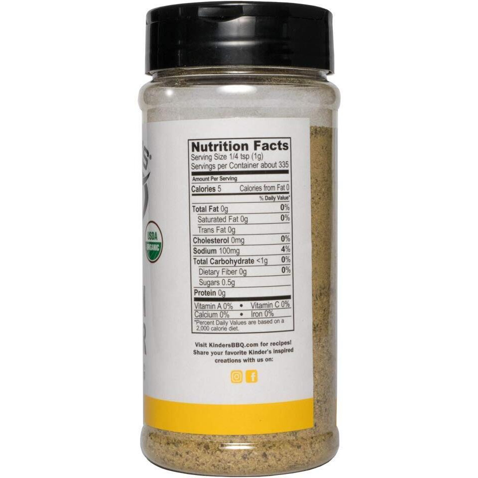 Kinder's Organic Lemon Pepper Seasoning, 11.8 Oz, One Pack
