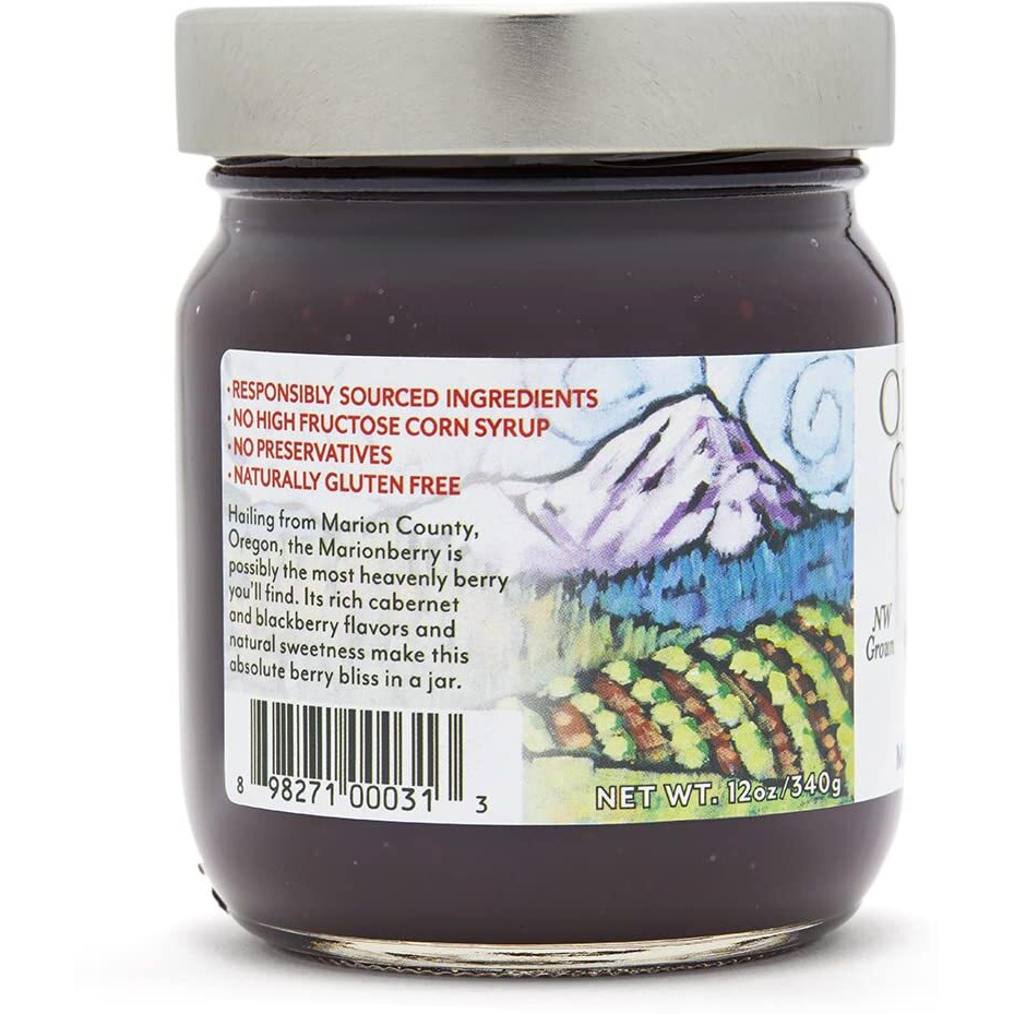 Oregon Growers Marionberry Fruit Spread - Marionberry Jam Made In Oregon, Blackberry Jam, Blackberry Fruit Spread, All Natural Ingredients, Non-Gmo - 12 Oz (Pack Of 2)