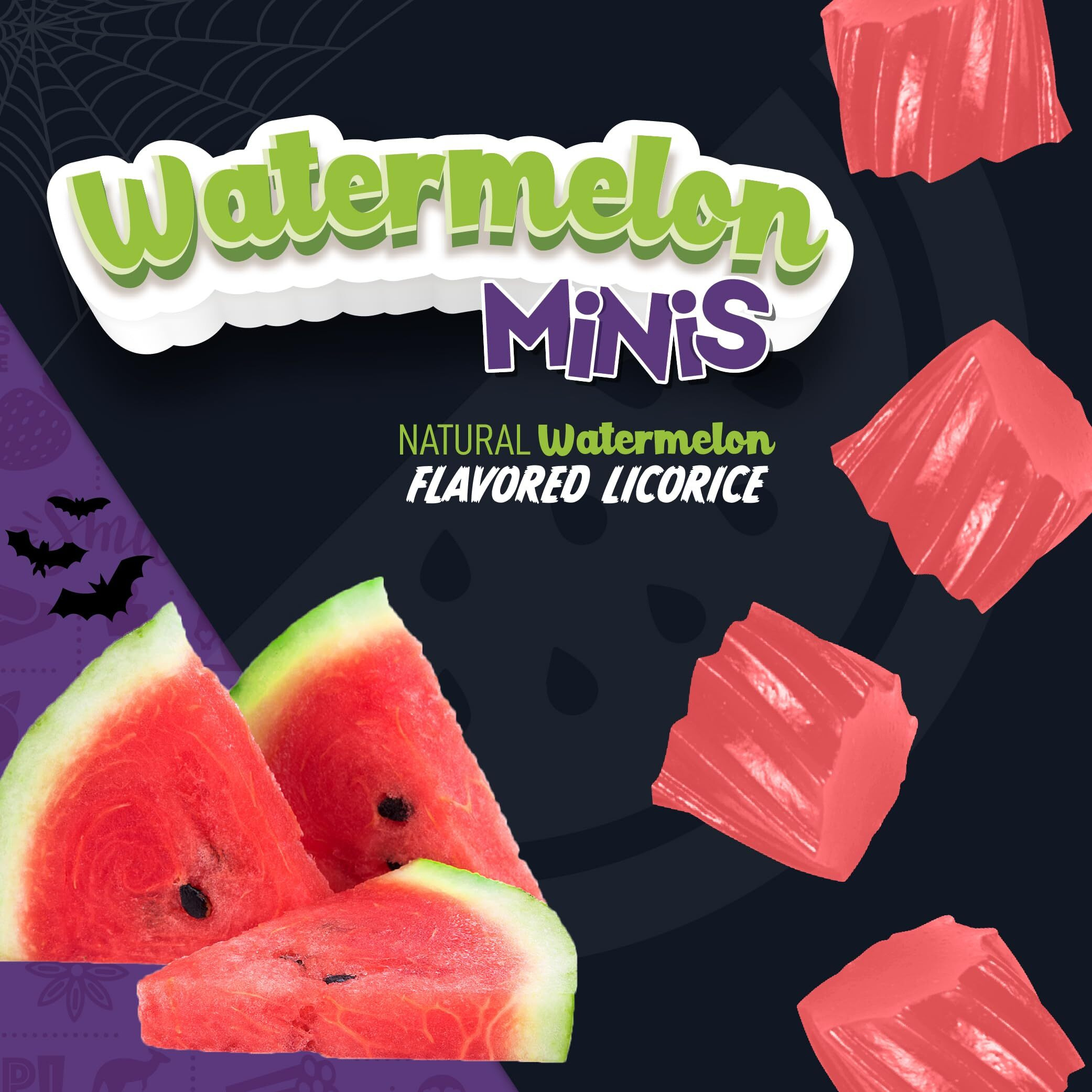 Wiley Wallaby Mini Licorice Bites 3.5 Ounce Classic Gourmet Soft & Chewy Australian Watermelon Licorice Candy Bags, 18 Pack