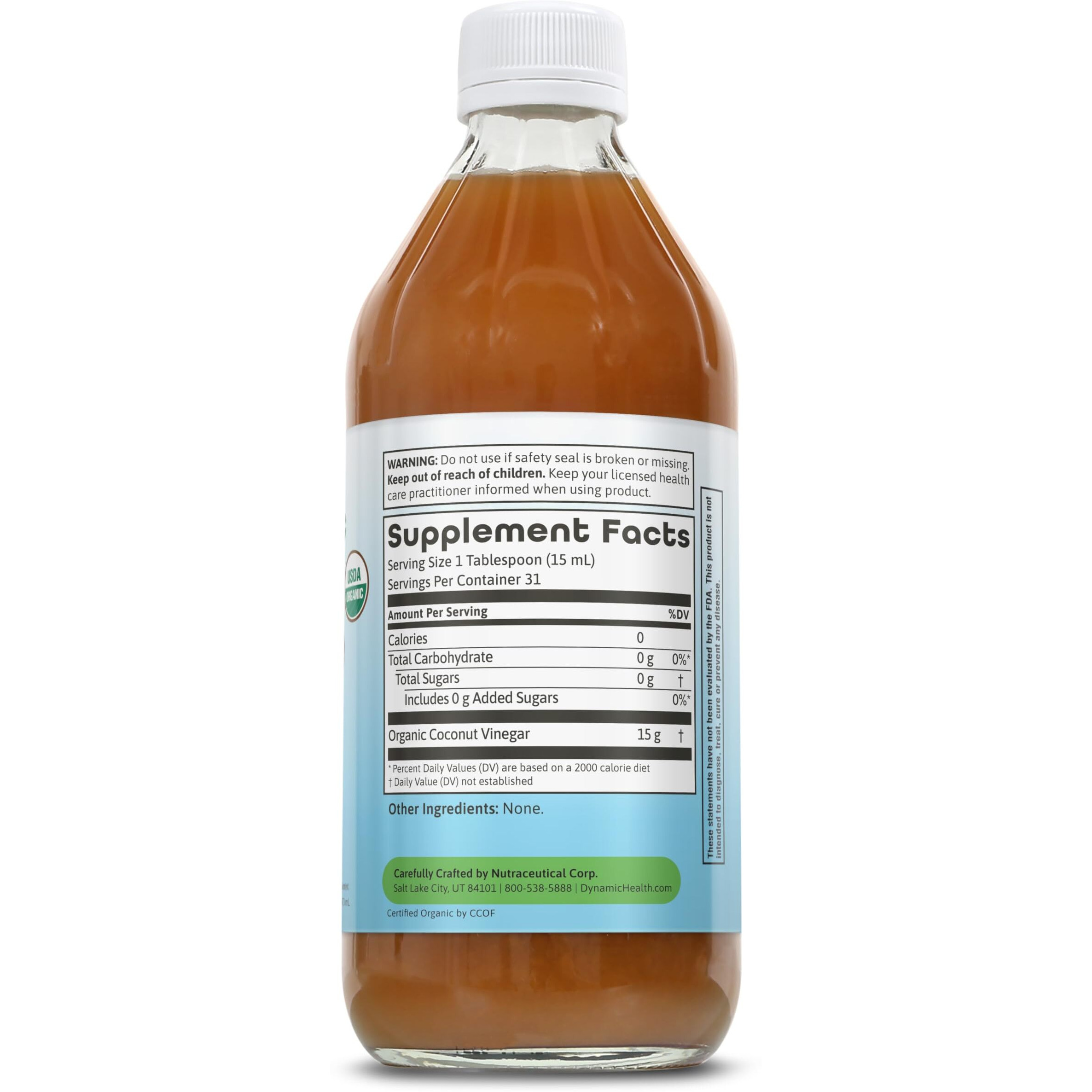 Dynamic Health Coconut Vinegar W Mother Organic | 16 Oz