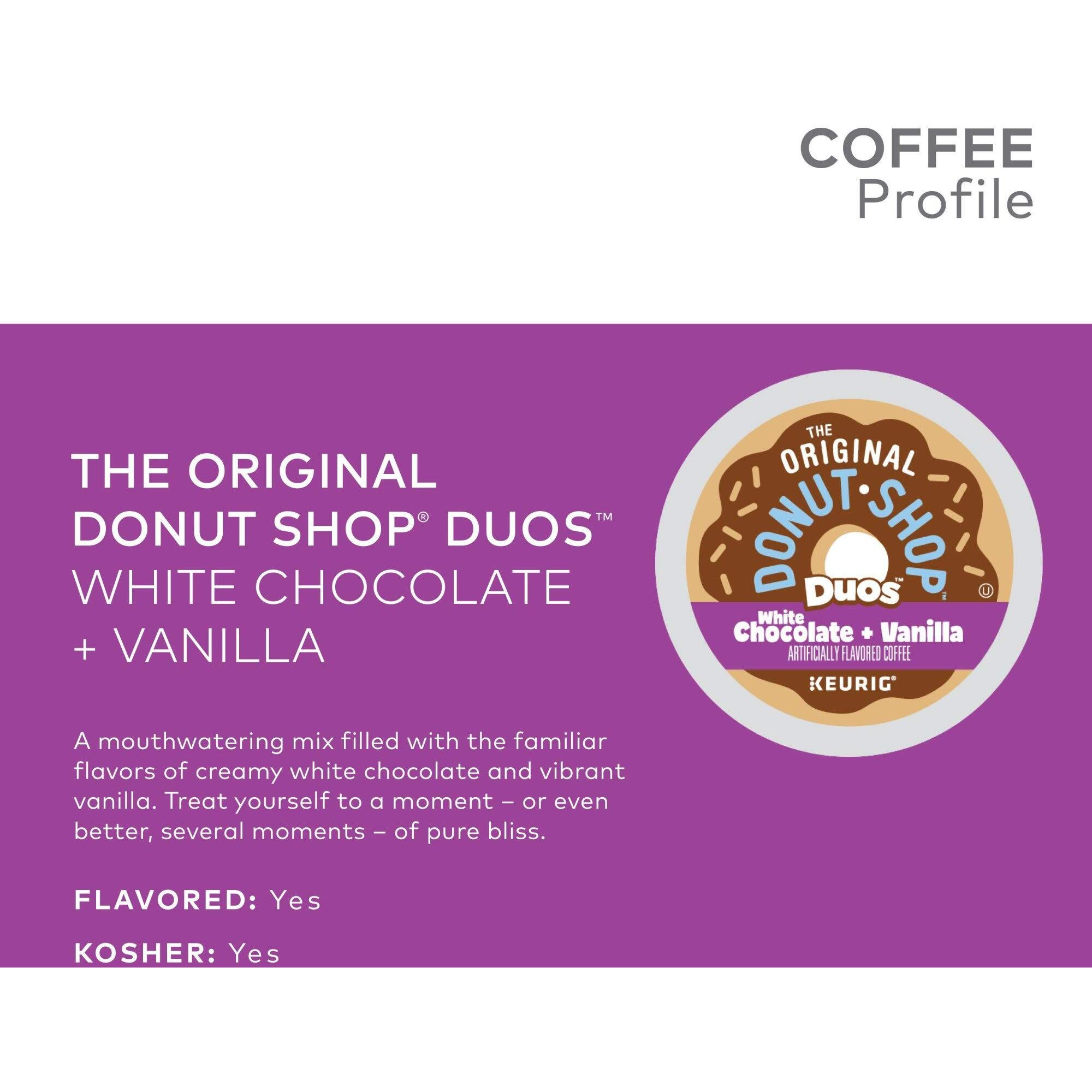 The Original Donut Shop Duos White Chocolate + Vanilla, Keurig Single Serve K-Cup Pods, 12 Count