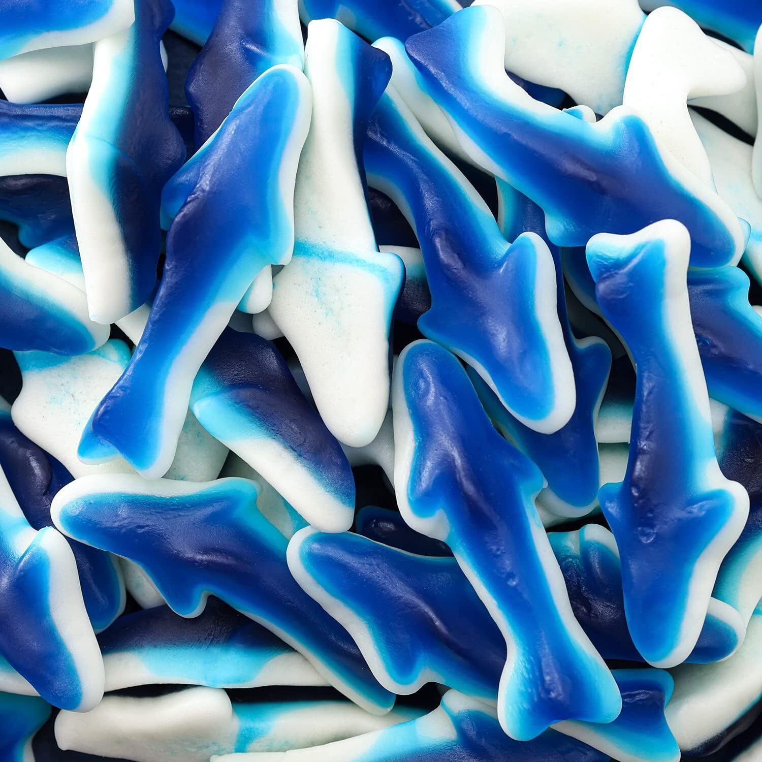 Funtasty Blue Sharks Gummy Candy, Blue Raspberry Marshmallow Flavor - 11-Ounce Bag