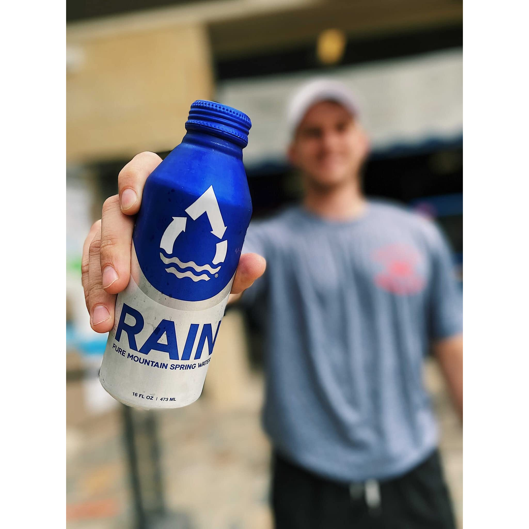 Rain, Spring Water, 16 Oz, 12 Pack, Bottled At The Source, Plastic-Free Recyclable Eco Friendly Aluminum