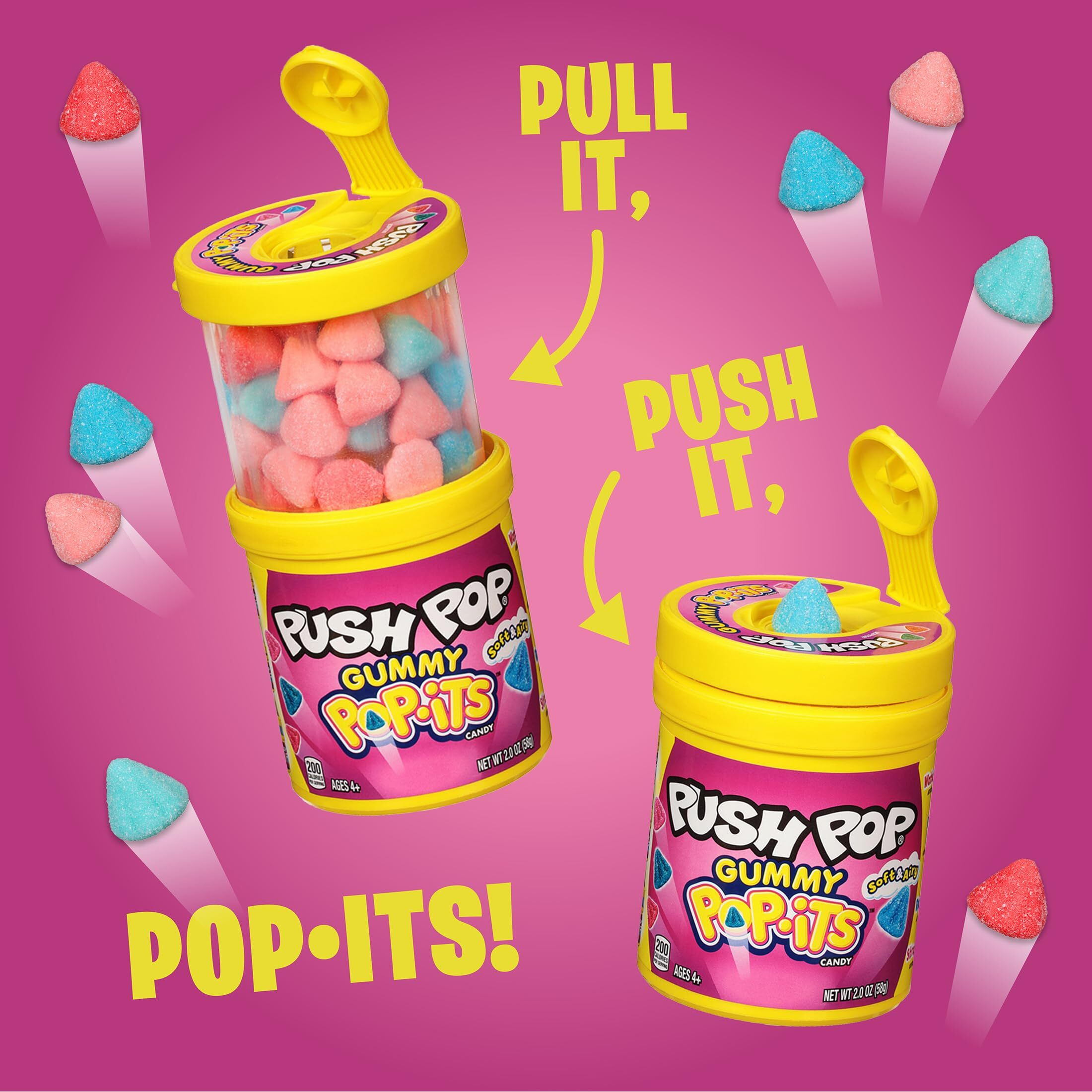 Push Pop Pop-Its Halloween Candy - 8 Ct Bulk Chewy Gummies In Assorted Fruity Flavors - Fun Gummy Candy For Halloween Candy Bowls, Party Favors, And Trick Or Treat Halloween Goodie Bags