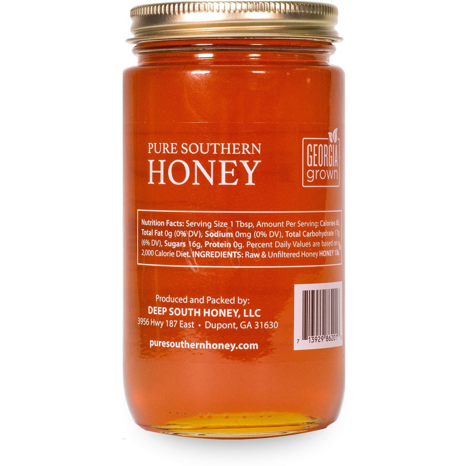 1 Lb. 100% Raw & Unfiltered Gallberry Honey - Usa Made By Pure Southern Honey