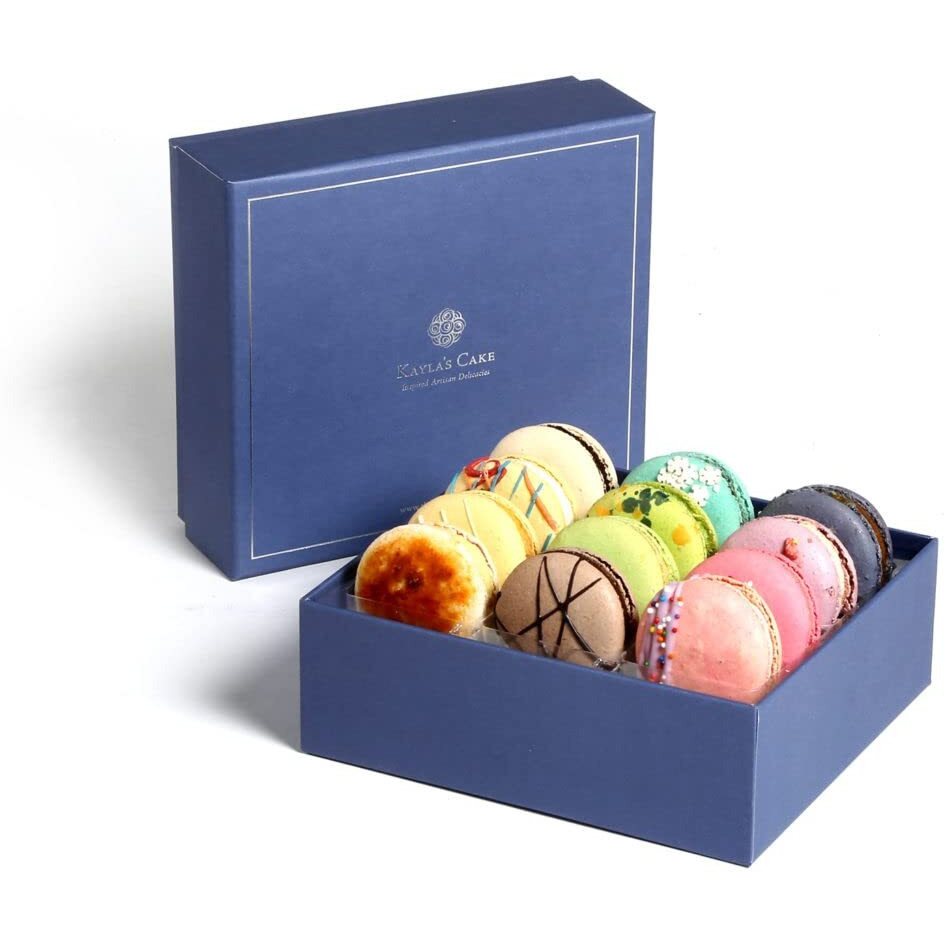 Kayla's Cake Premium French Macarons Cookies Gift Baskets Gourmet Chocolate Box Desserts Birthday Snack Care Packages College Students Mothers Day Thank You Macaroon Mom Women Her Men Signature 12