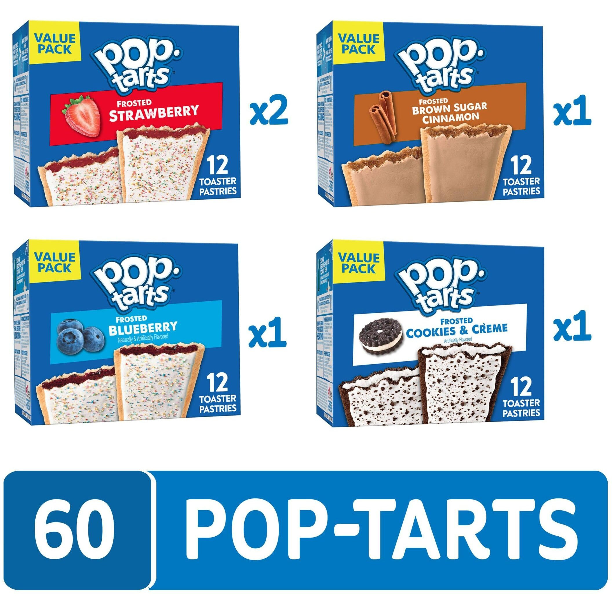 Pop-Tarts Toaster Pastries, Breakfast Foods, Kids Snacks, Variety Pack (5 Boxes, 60 Pop-Tarts)