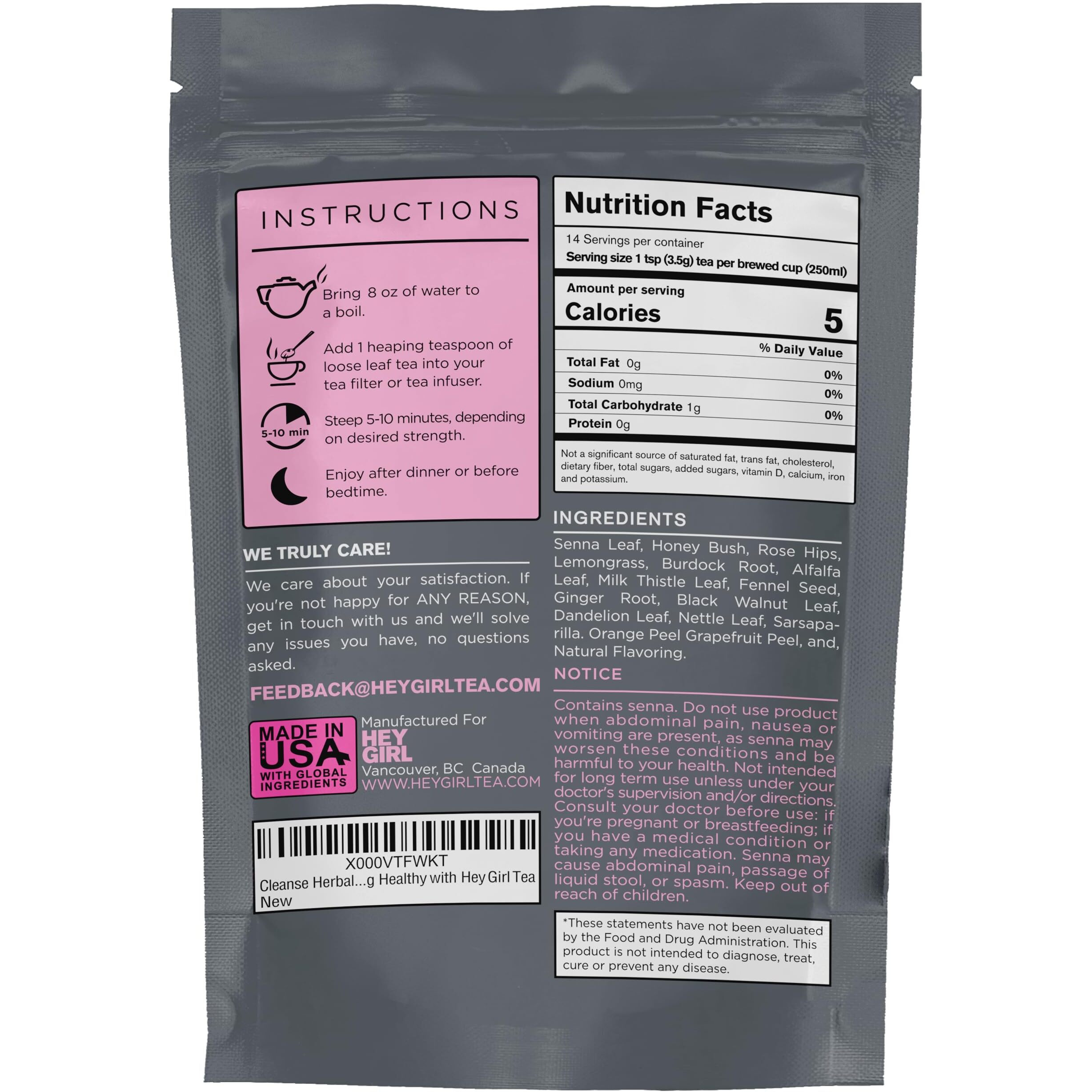 Detox Tea For Bloated Belly & Digestion | Loose Leaf Herbal Tea | Body And Colon Cleanse With Milk Thistle, Burdock Root, Senna Leaf | Digestive & Flat Tummy Tea | Natural Laxative