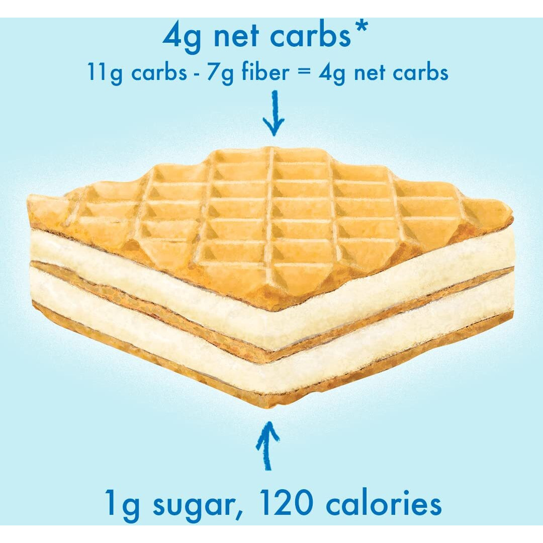 Rip Van Wafels Lemon Cookies, 16 Count, 1G Sugar, 4G Carbs, Vegan, Keto Friendly, Low Calorie, 0G Trans Fat, 120 Calories, 6G Fiber
