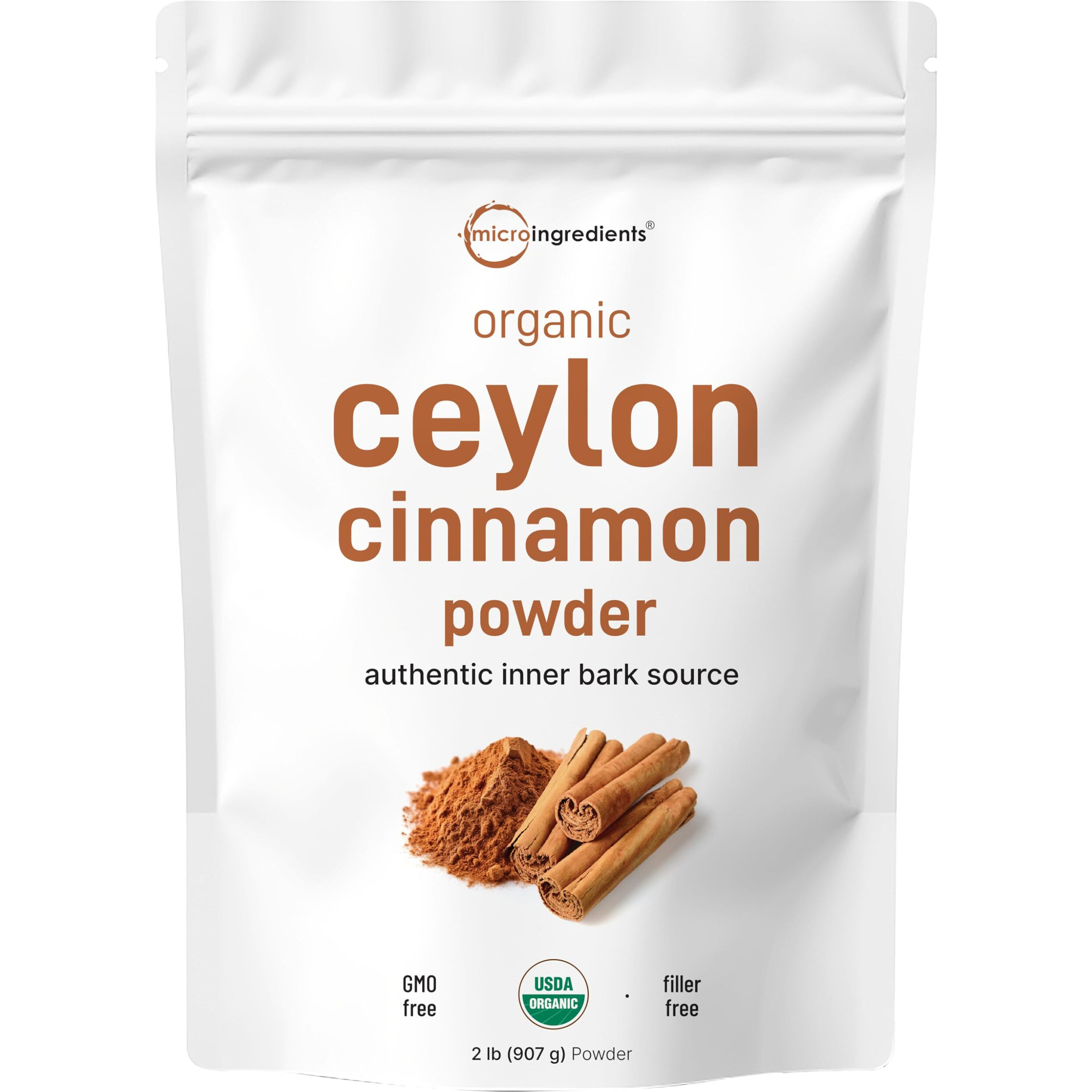 Organic Ceylon Cinnamon Powder, 2Lbs | Premium Sri Lanka Cinnamon For Spice & Seasoning | Great For Baking, Cooking & Drinks | Additive Free, Non-Gmo, Bulk Supply