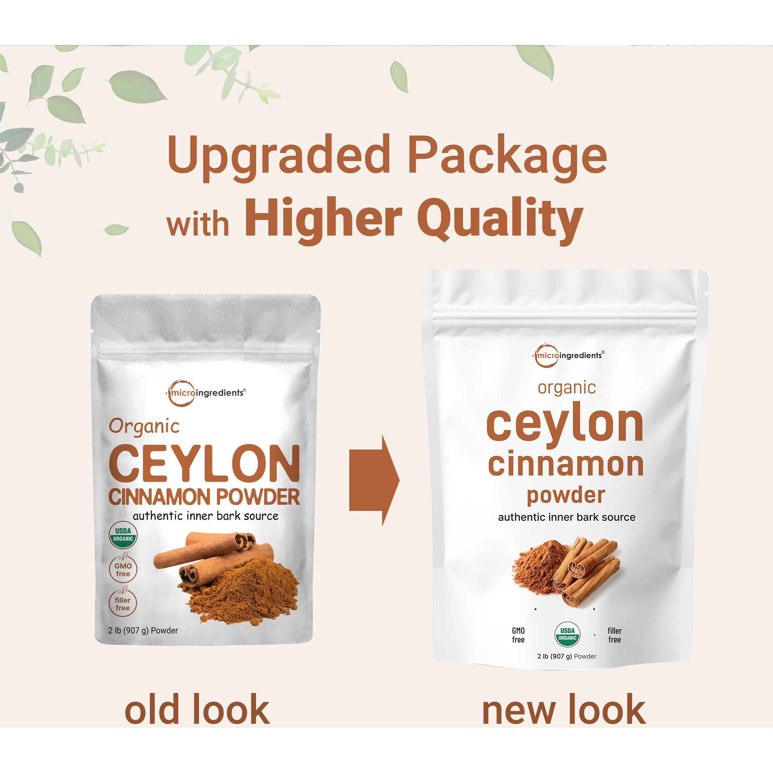 Organic Ceylon Cinnamon Powder, 2Lbs | Premium Sri Lanka Cinnamon For Spice & Seasoning | Great For Baking, Cooking & Drinks | Additive Free, Non-Gmo, Bulk Supply