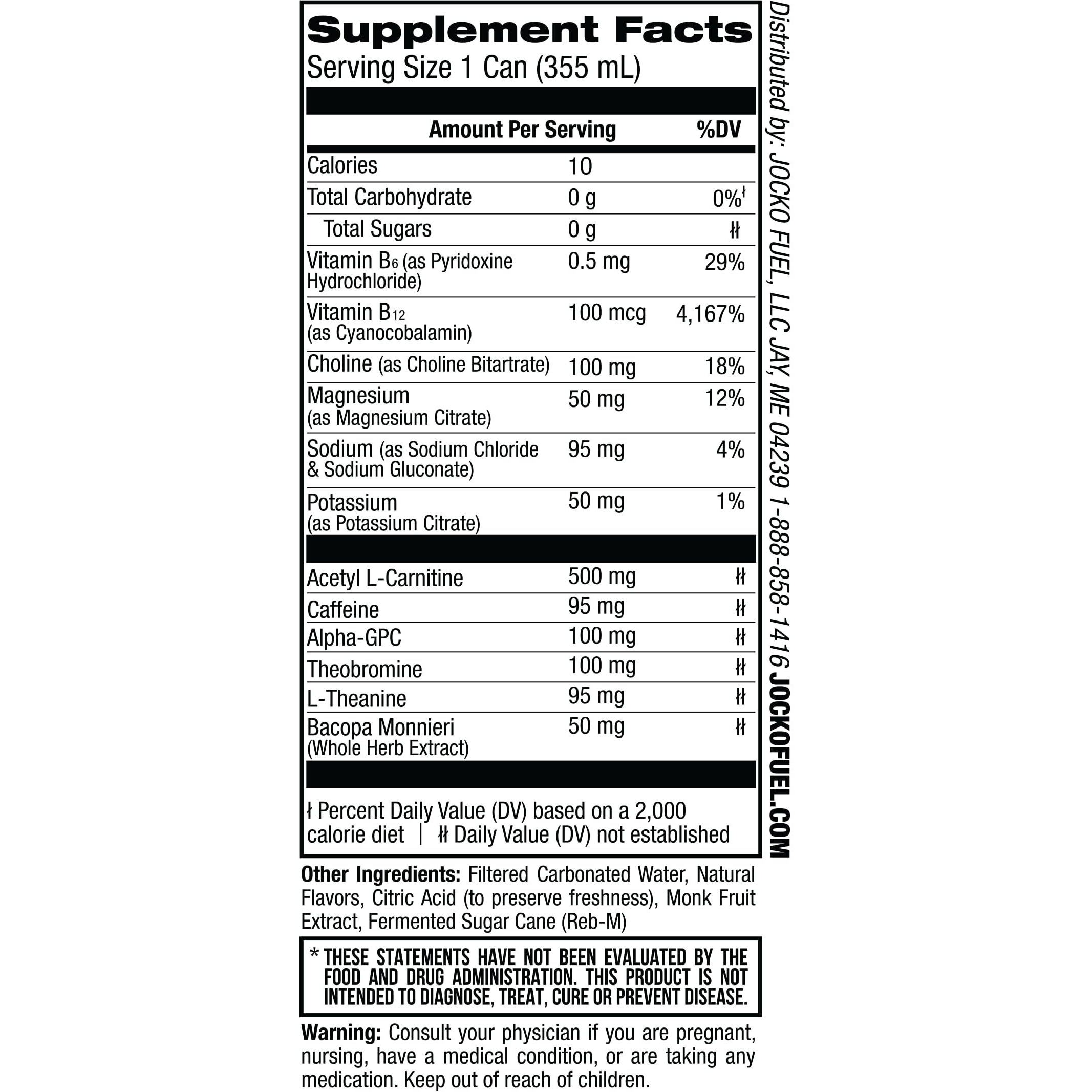 Jocko Go Energy Drink - Keto, Vitamin B12, Vitamin B6, Electrolytes, L Theanine, Magnesium- All Natural Energy Boost, Sugar Free Nootropic Monk Fruit Blend - 12 Pack (Cherry Vanilla Flavor)