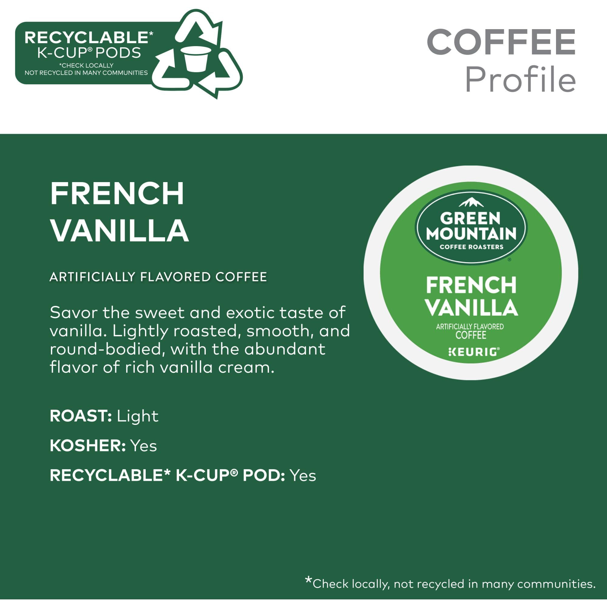 Green Mountain Coffee Roasters French Vanilla Coffee, Keurig Single-Serve K-Cup Pods, Light Roast, 32 Count
