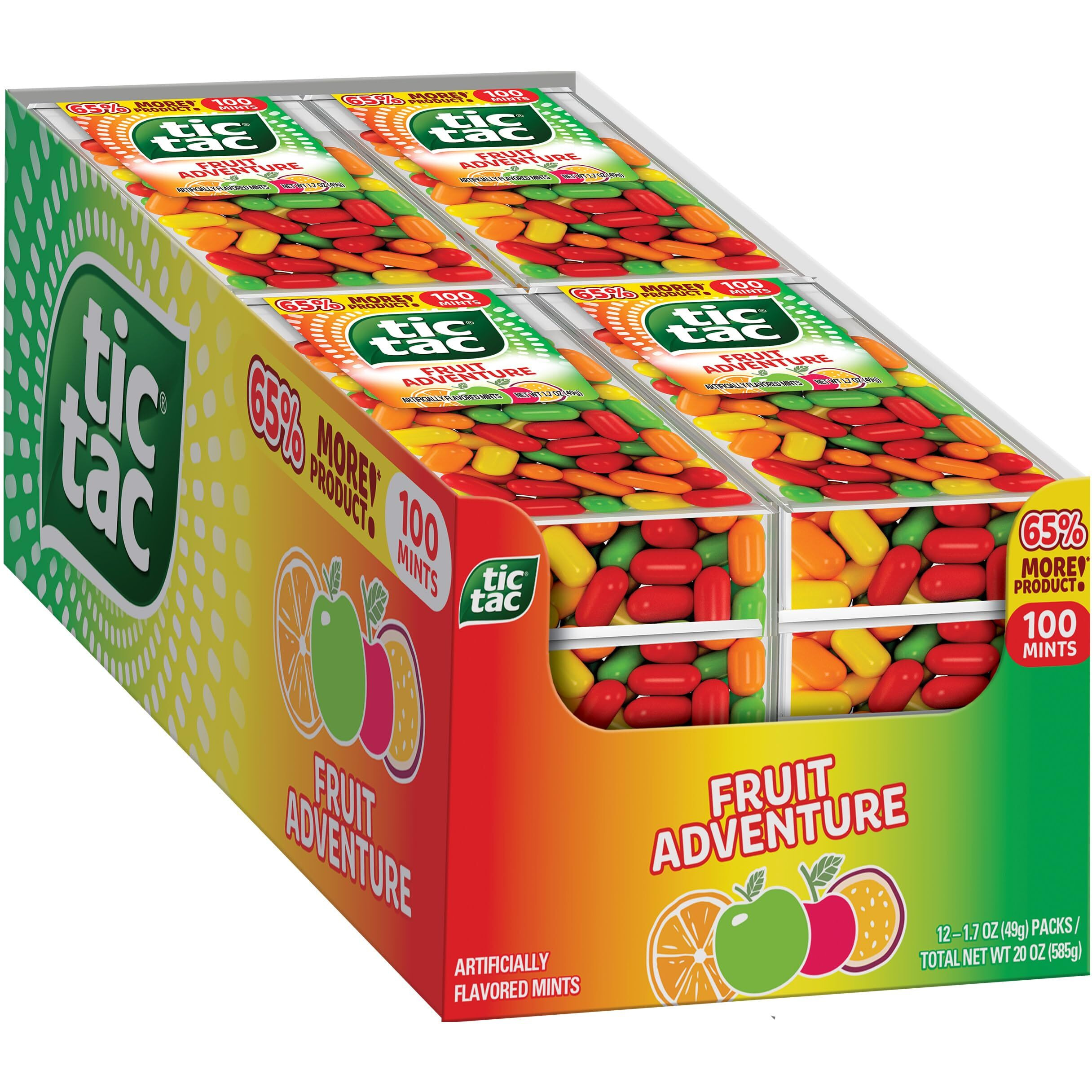 Tic Tac Fruit Adventure Mints, Bulk 12 Pack, On-The-Go Refreshment, 1.7 Oz Each